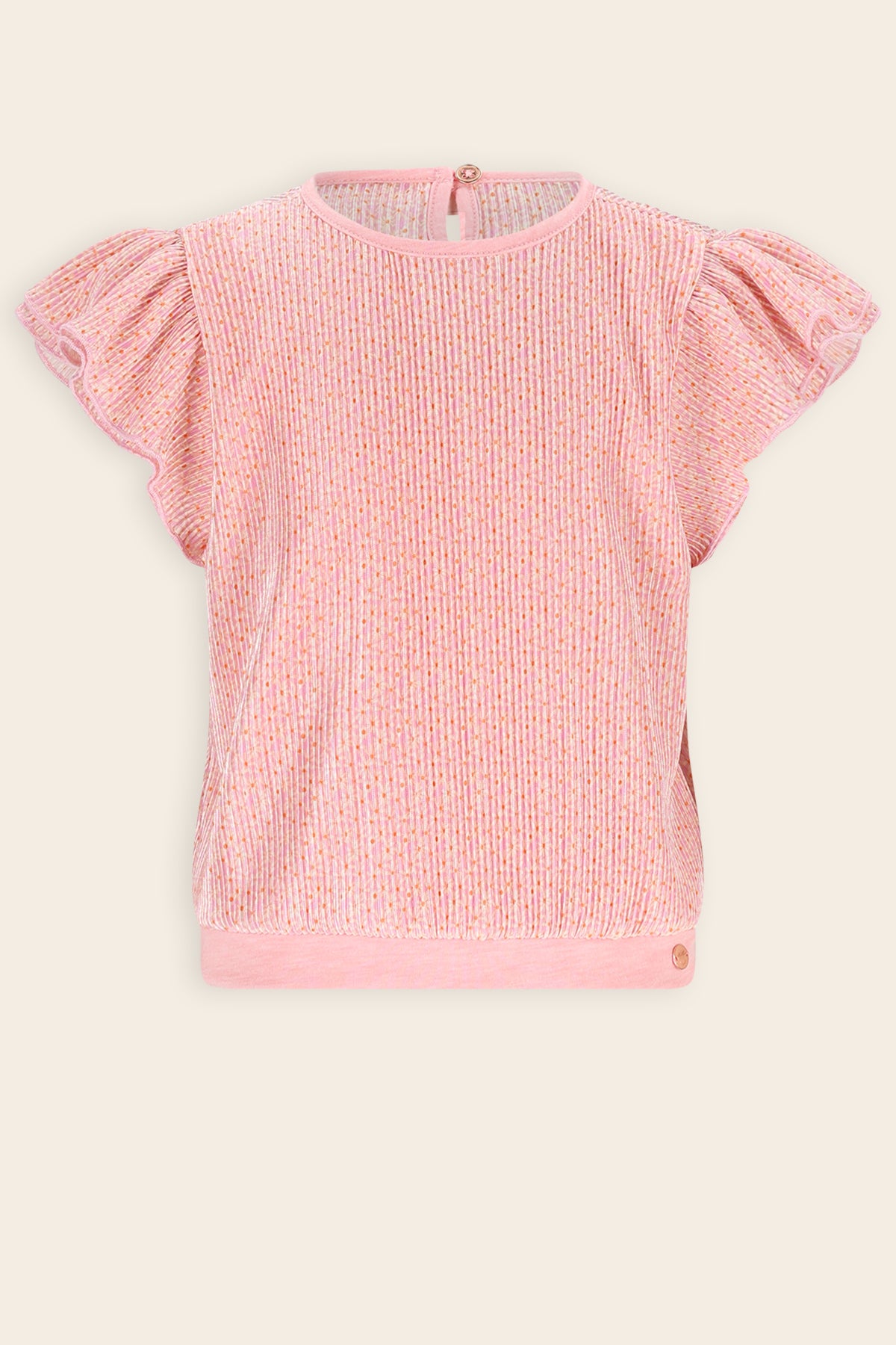 Tilda Plisse Geprinte Top Roze