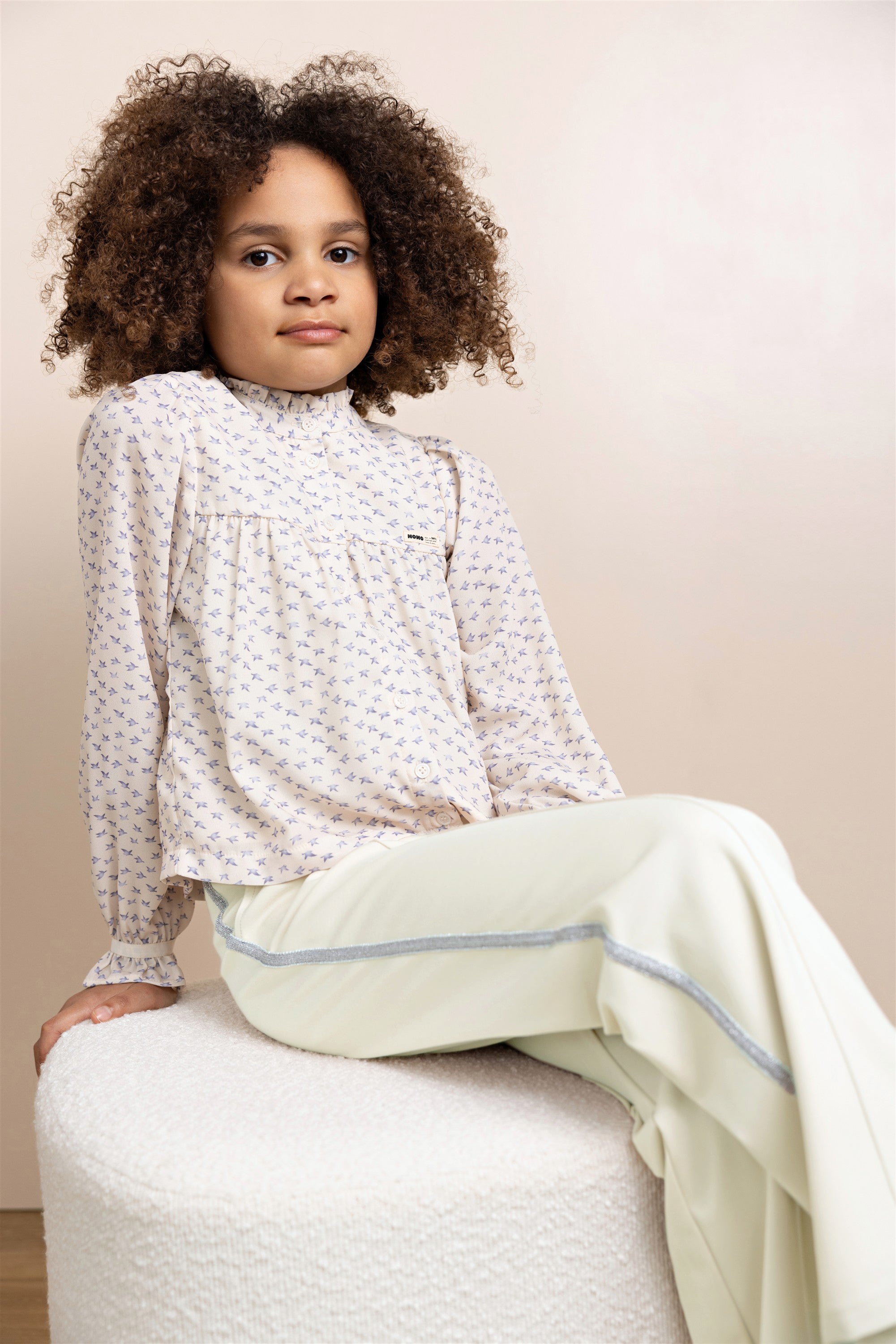 Tekla Geprinte Blouse Ivoor