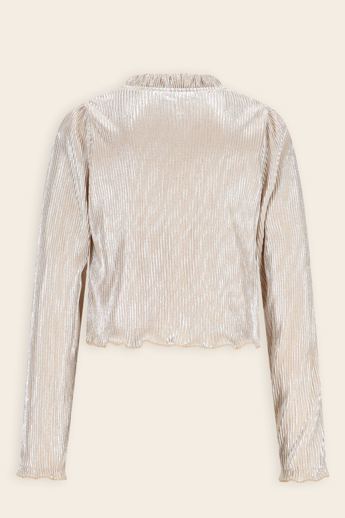 Tisja Metallic Plissee Blouse Ivoor