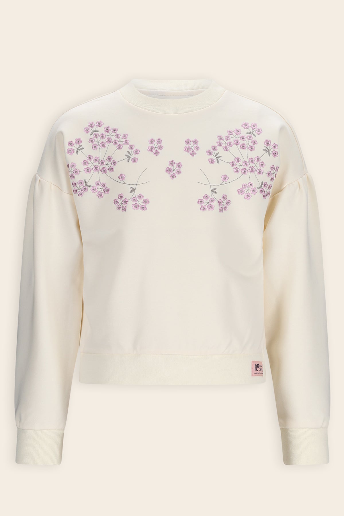 Kamis Geborduurde Sweater Ivoor