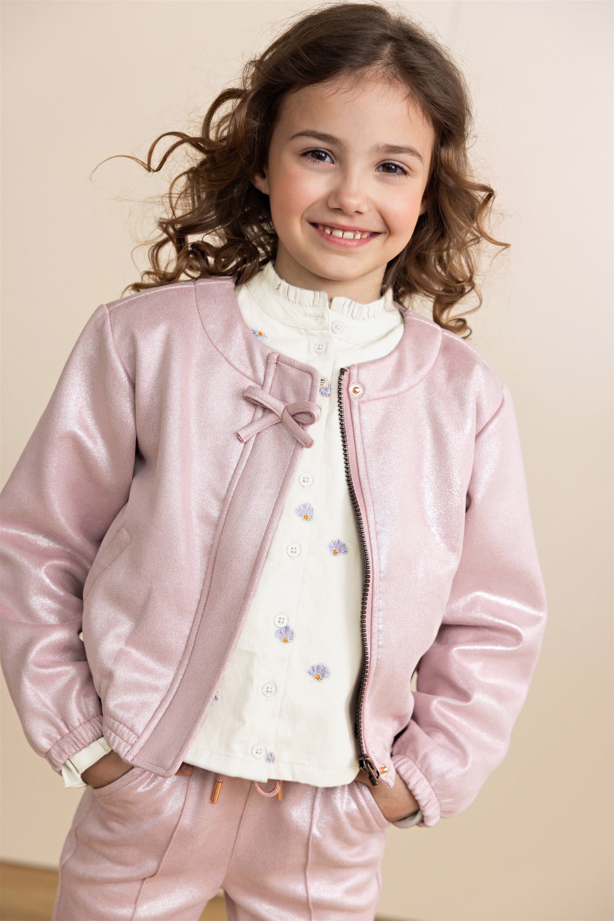 Door Metallic Suede Jasje Roze