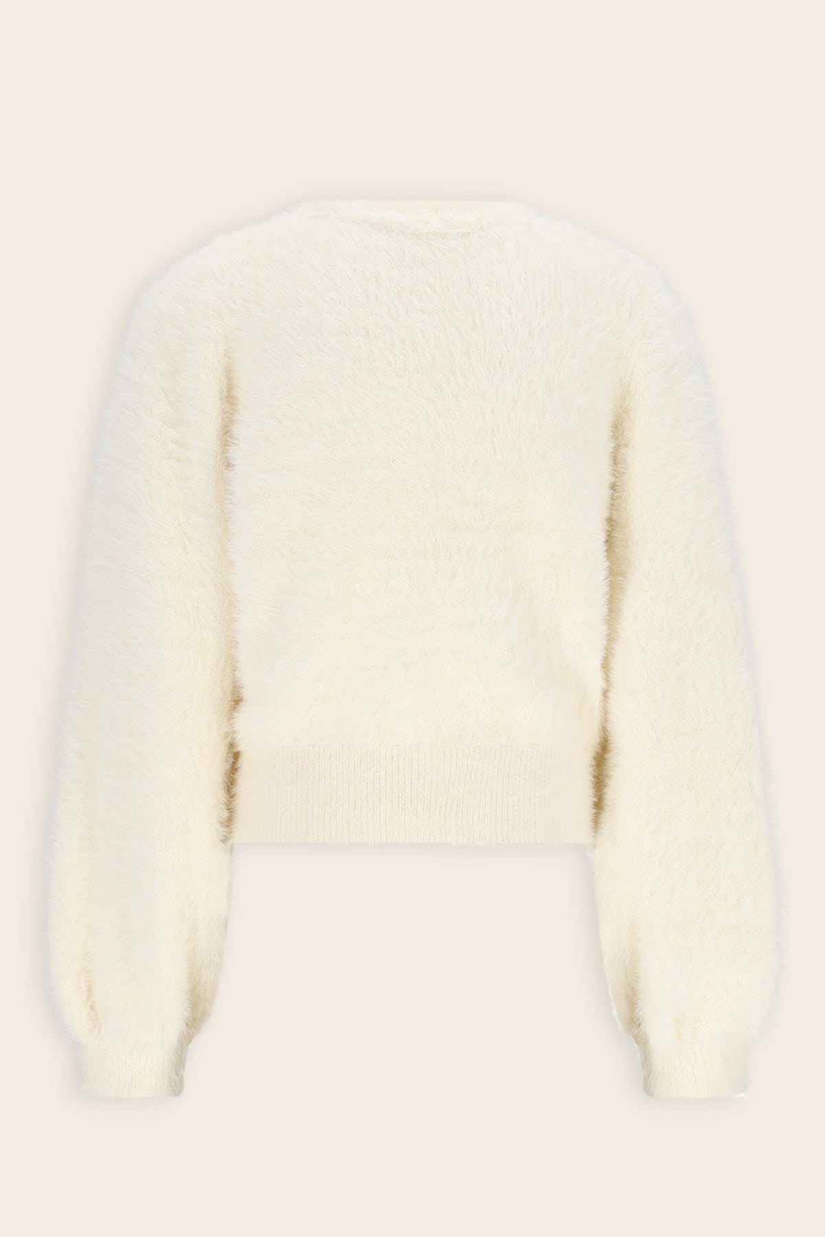 Asmee Zacht Gebreid Vest Ivoor