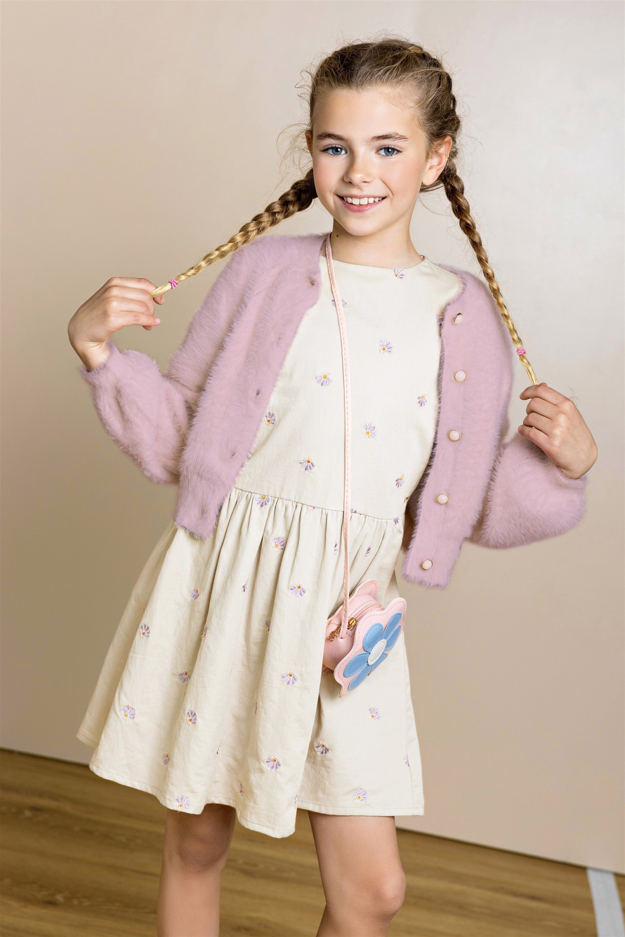 Asmee Zacht Gebreid Vest Roze