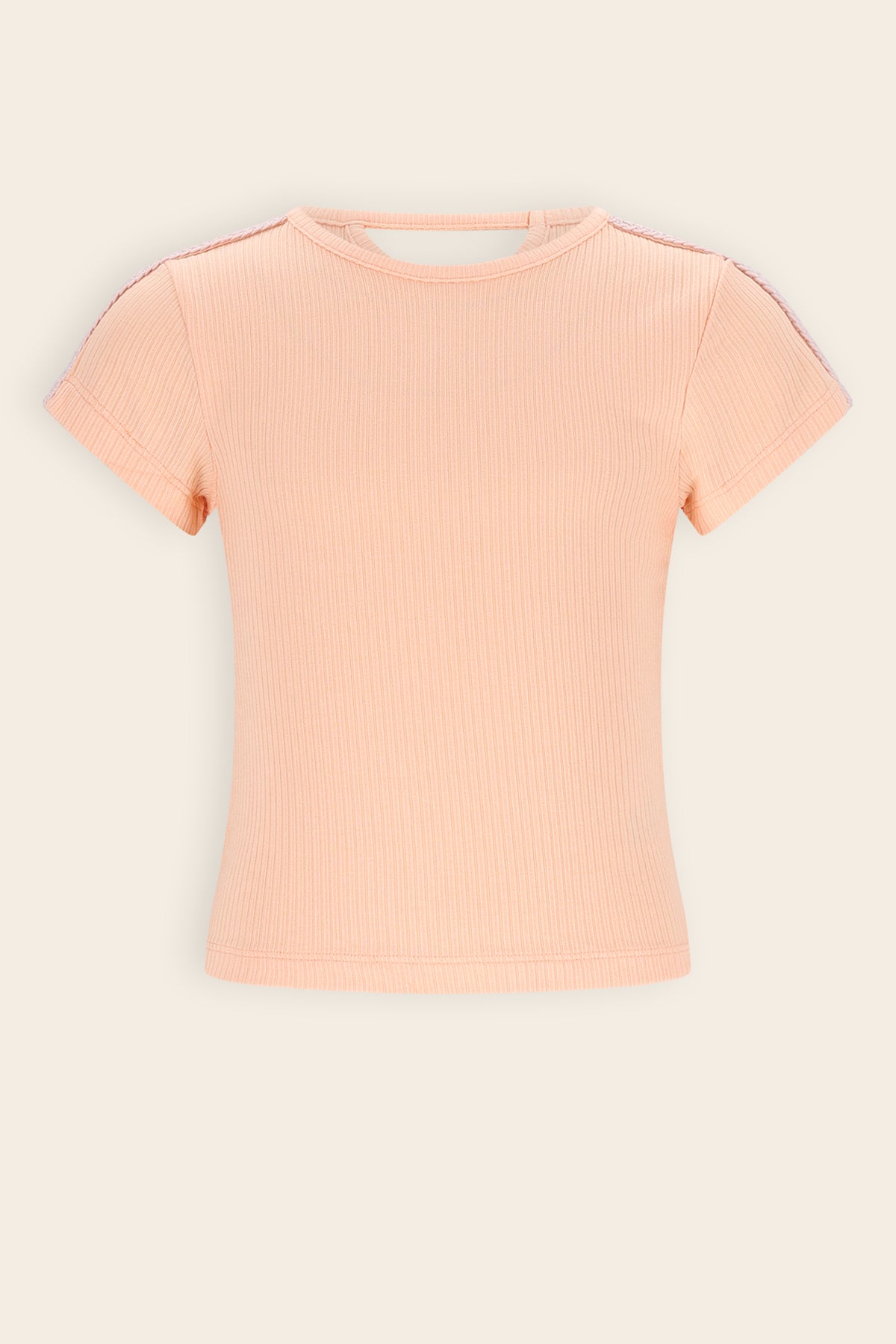 Kris Rib Tshirt Korte Mouw Oranje