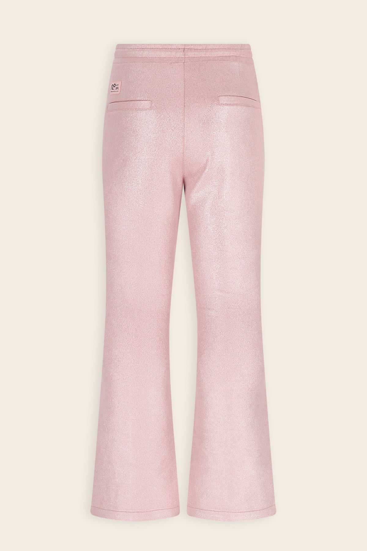 Soy Glans Suede Flared Broek Roze
