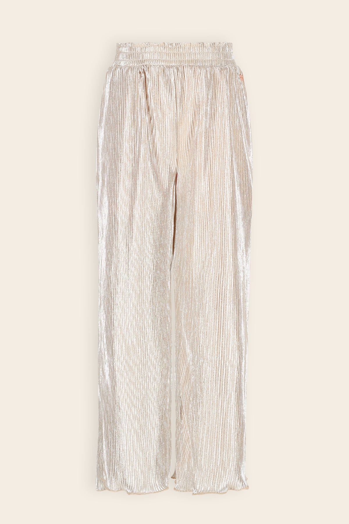 Sun Metallic Plissee Palazzo Broek Ivoor