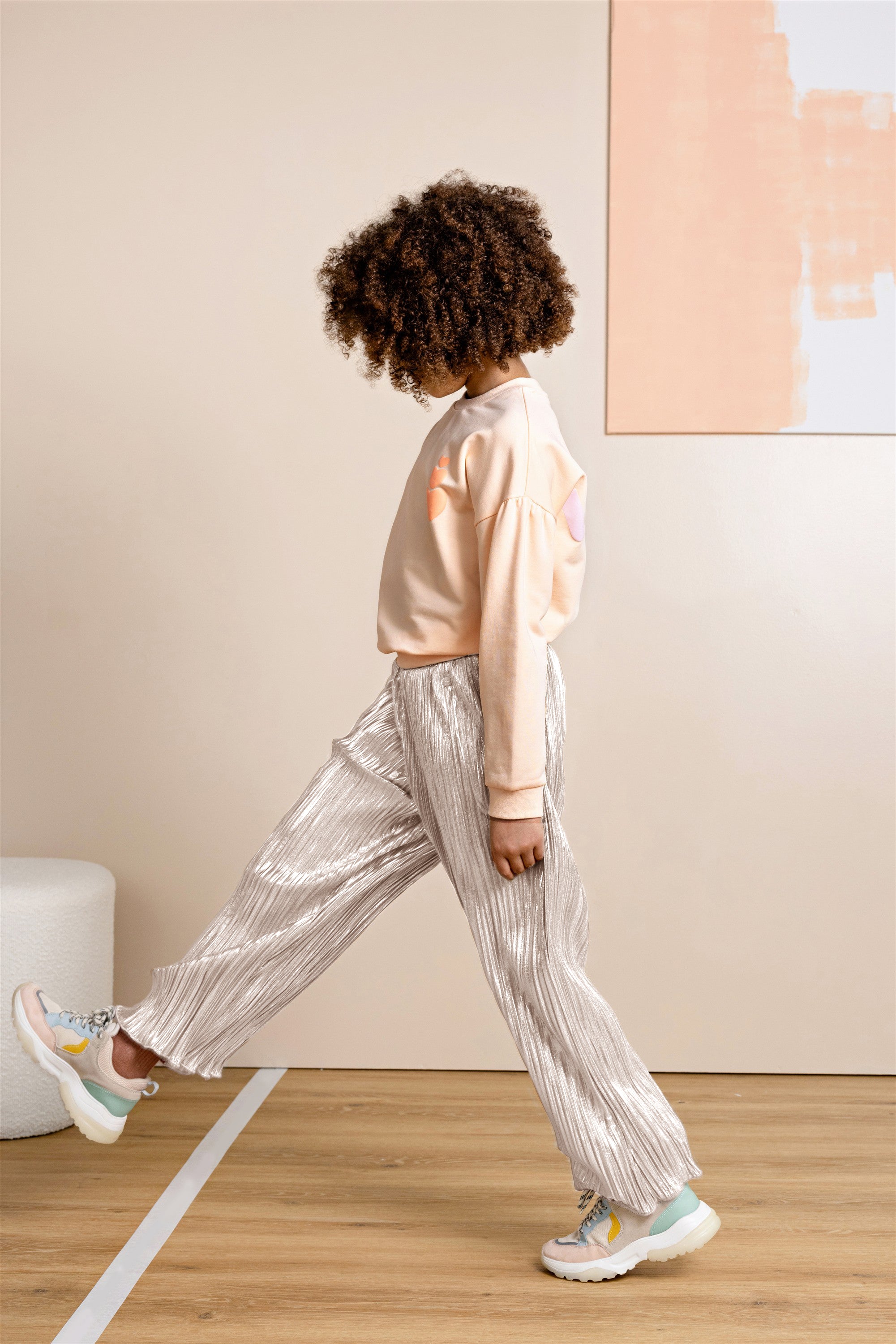 Sun Metallic Plissee Palazzo Broek Ivoor