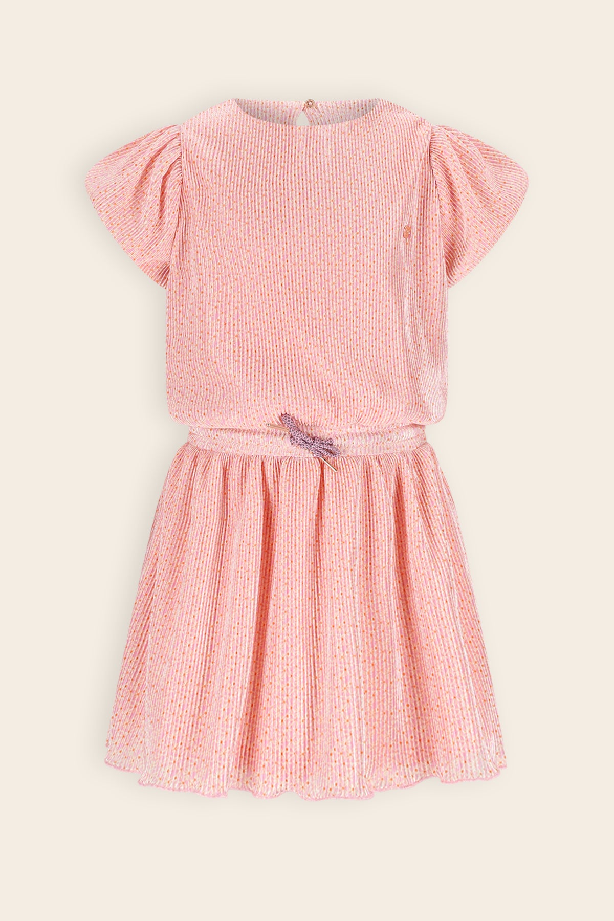 Miron Geprinte Plisse Jurk Roze