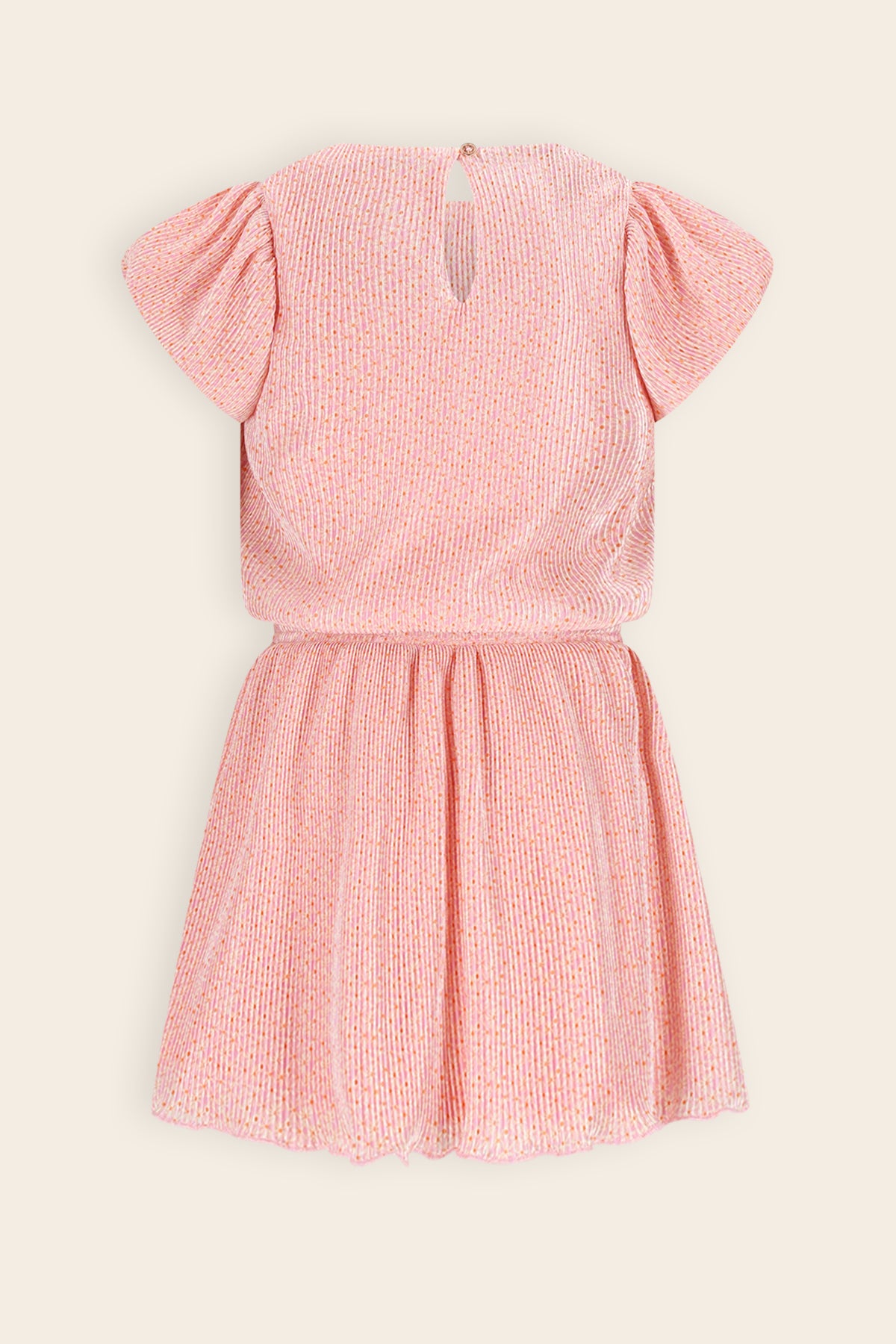 Miron Geprinte Plisse Jurk Roze