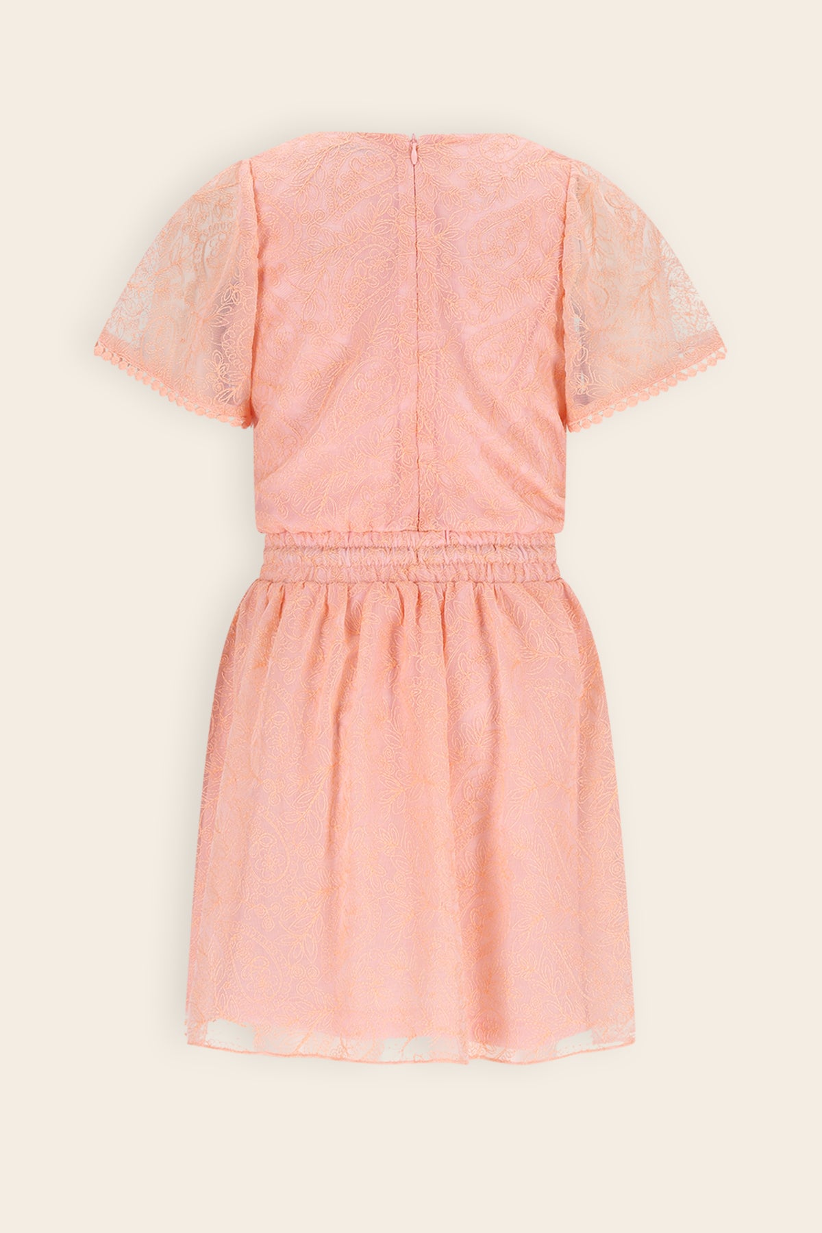 Mireal Geborduurde Tule Jurk Roze