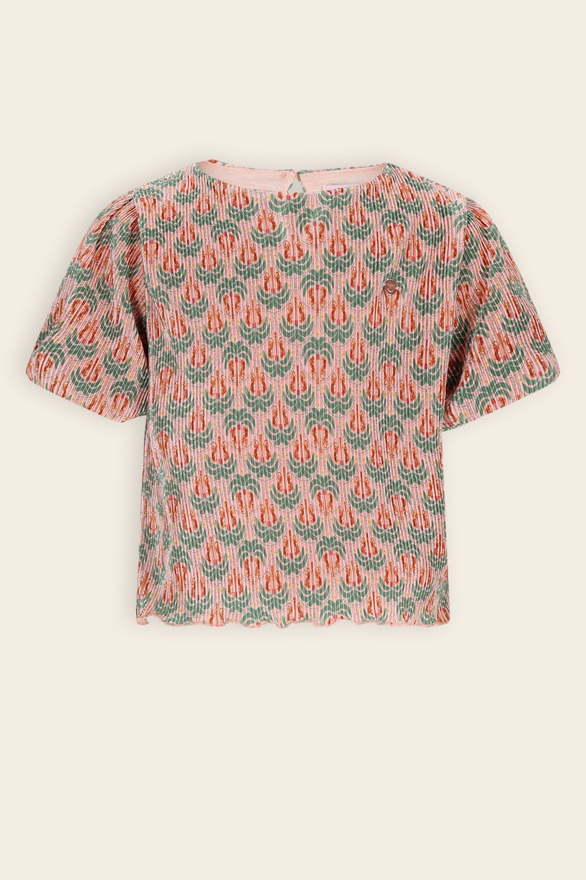 Tish Geprinte Plissee Top Groen