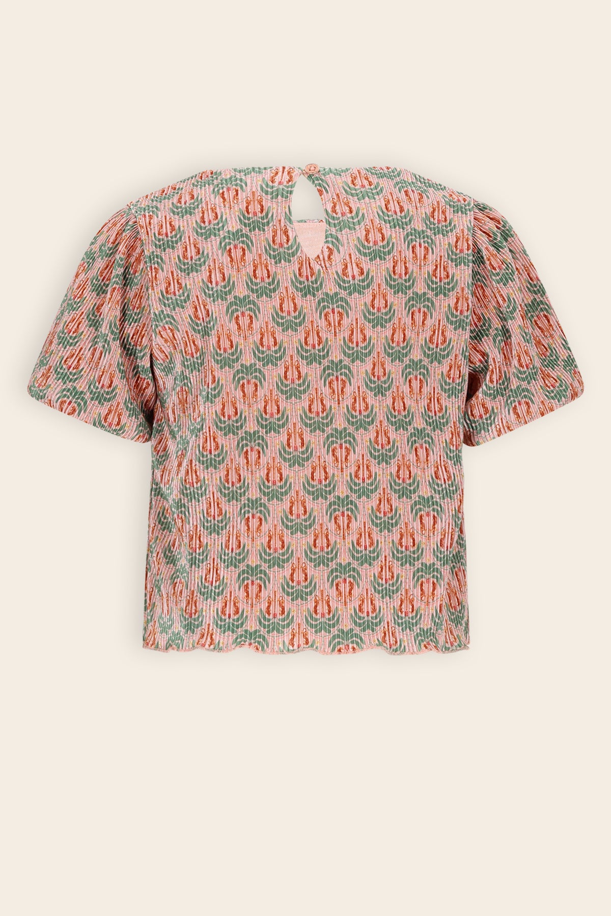 Tish Geprinte Plissee Top Groen