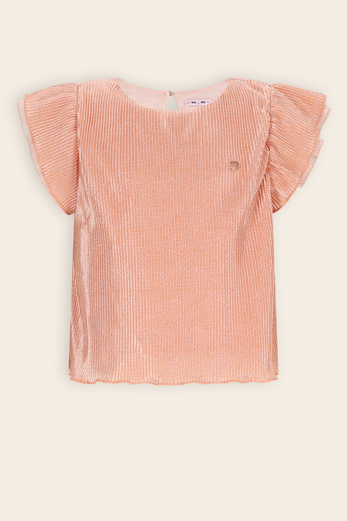 Tilda Geprinte Plissee Top Zacht Roze