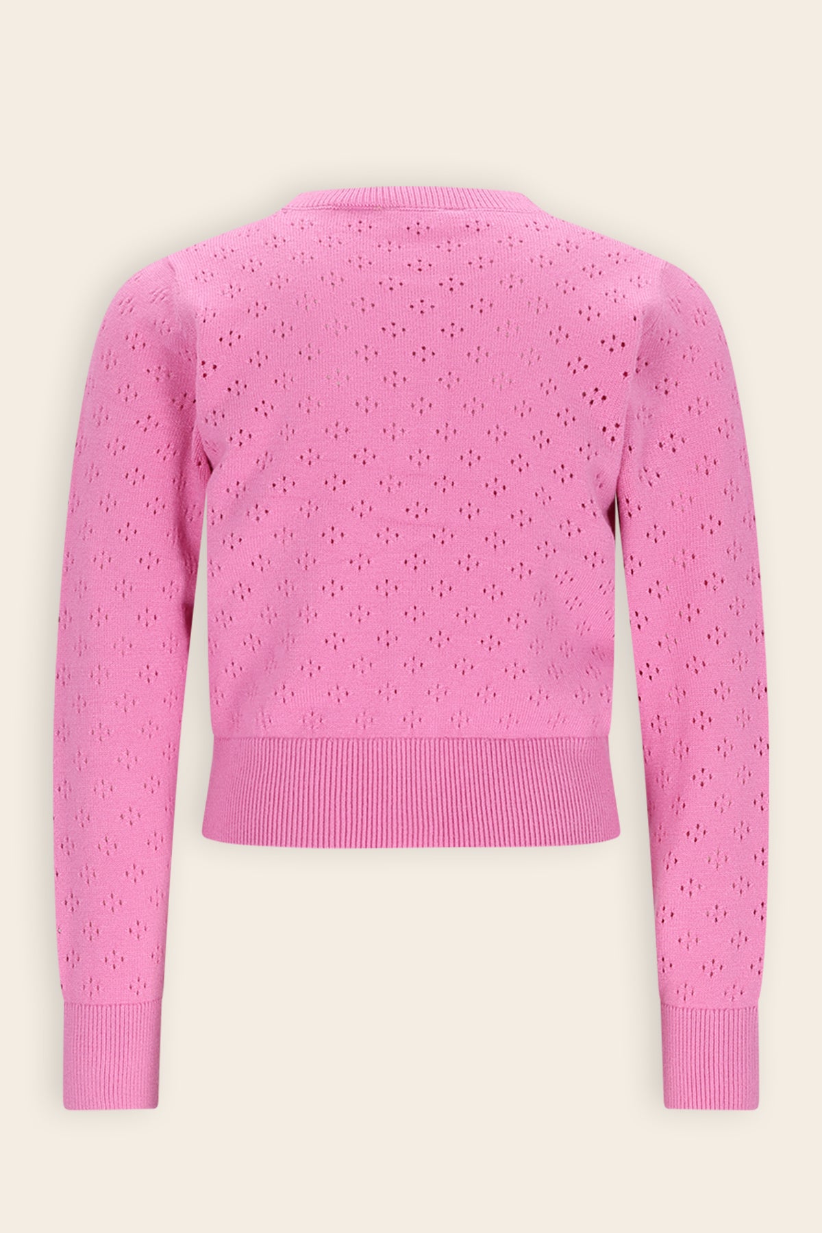 Alia Ajour Gebreid Vest Roze