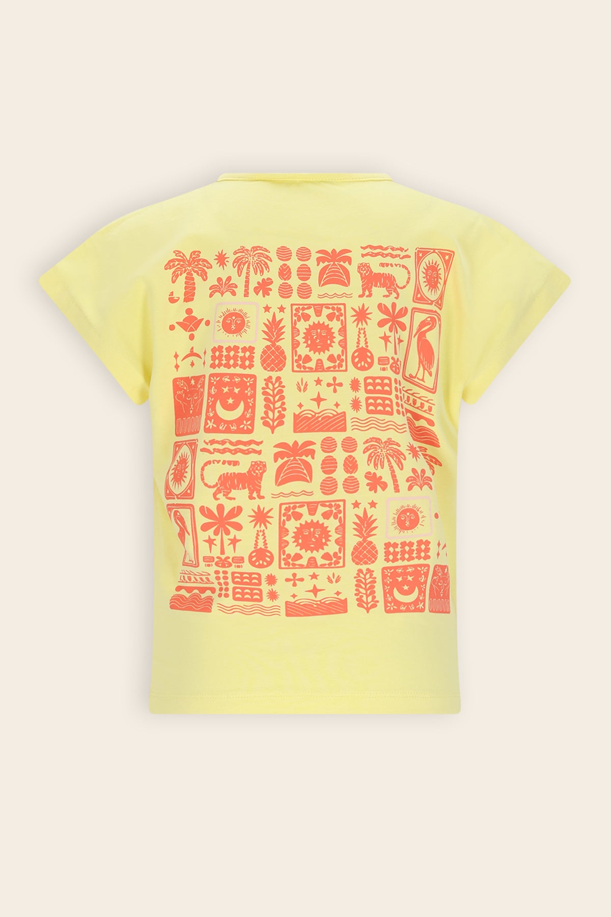 Kate Tshirt met Rugprint Geel