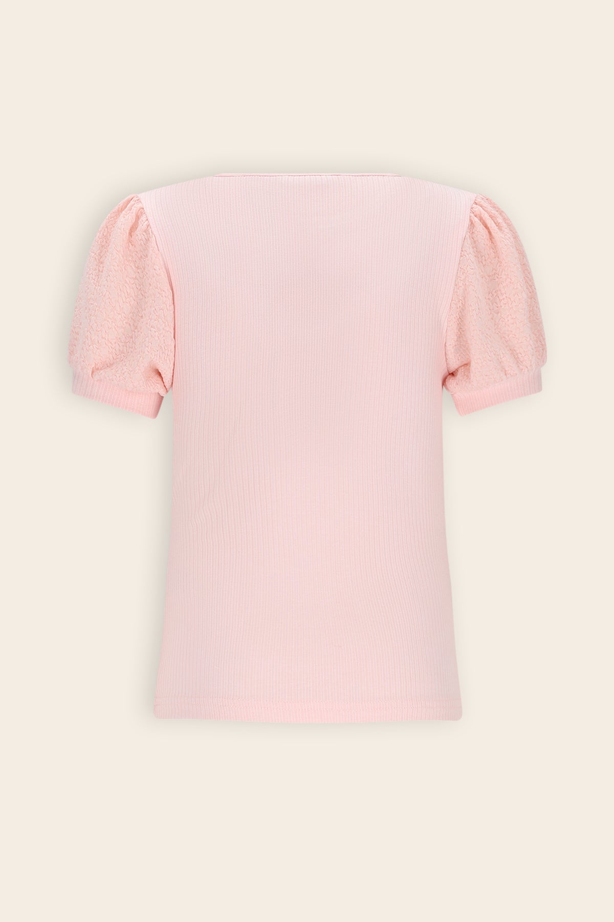 Kyoto Ribjersey Top Zacht Roze