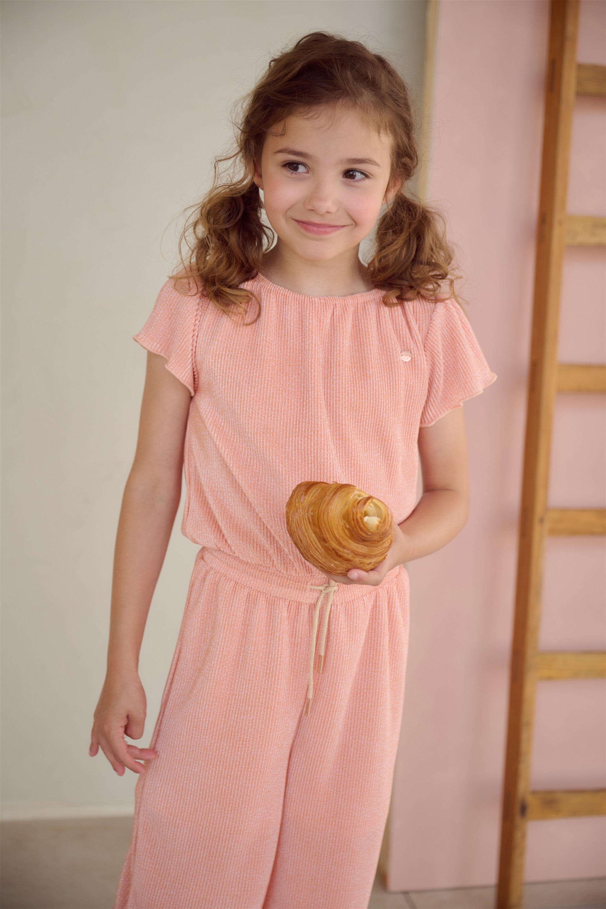 Sebe Plissee Jumpsuit Zacht Roze