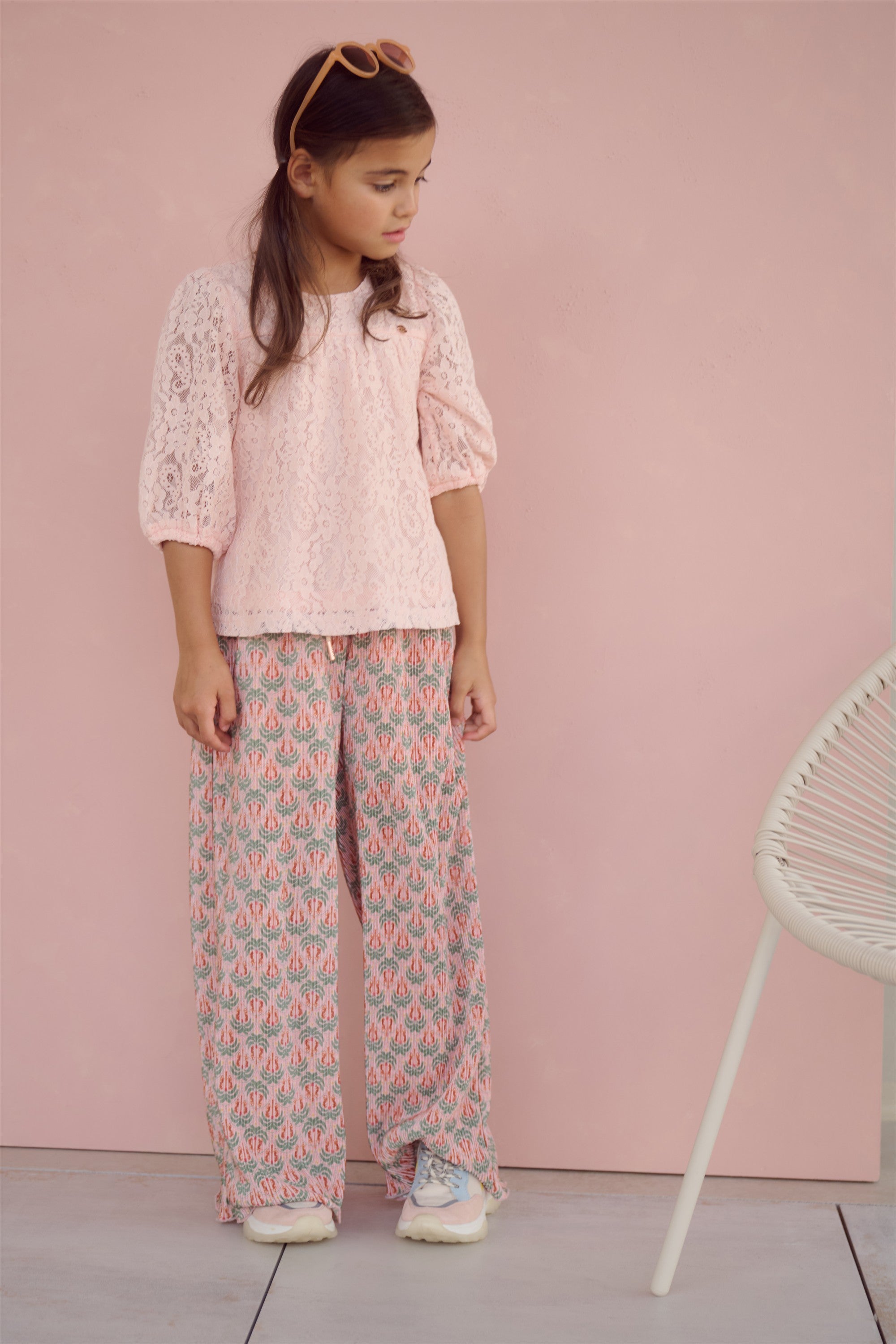 Sun Geprinte Plissee Broek Groen