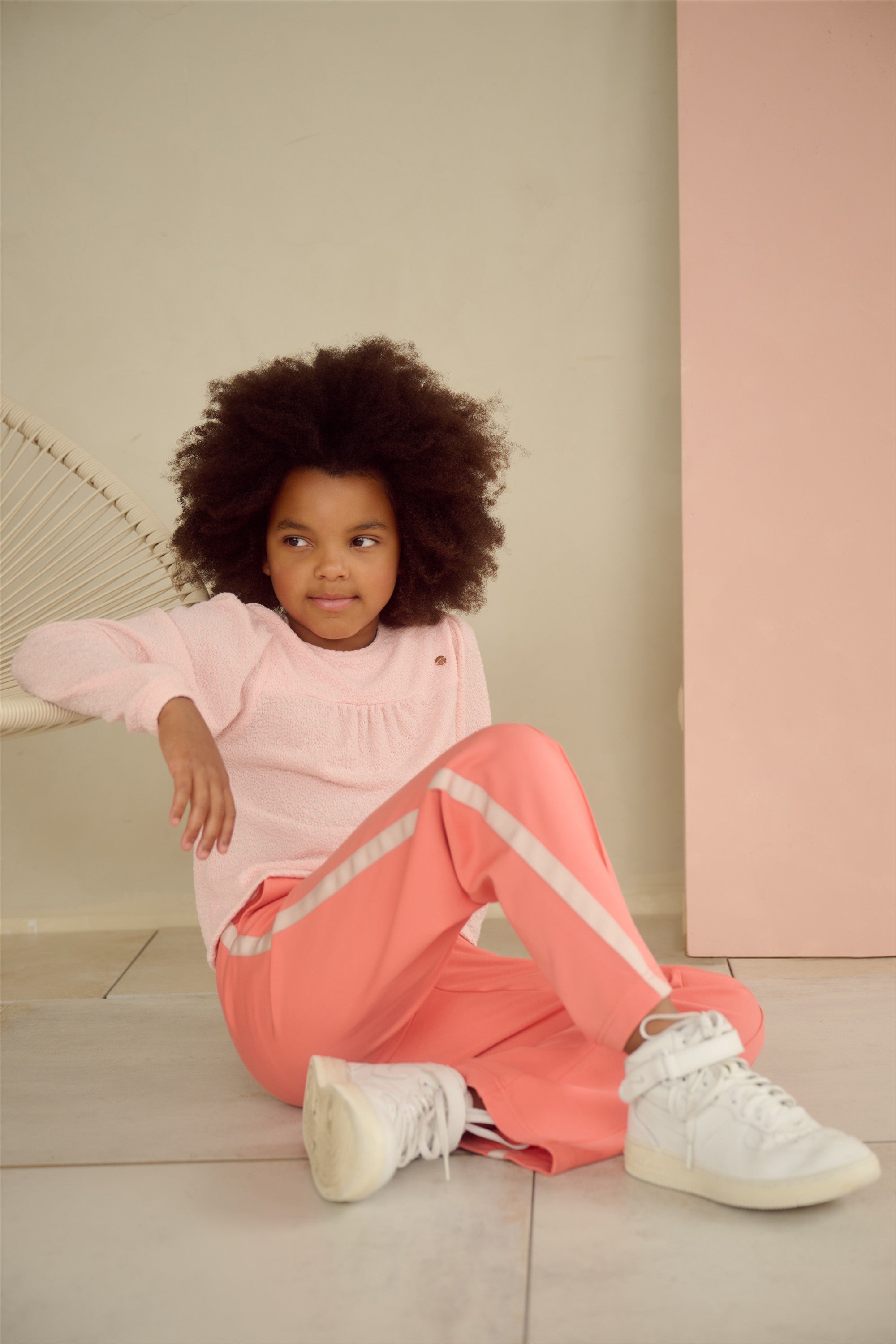 Sayla Wijde Broek Koraal Oranje