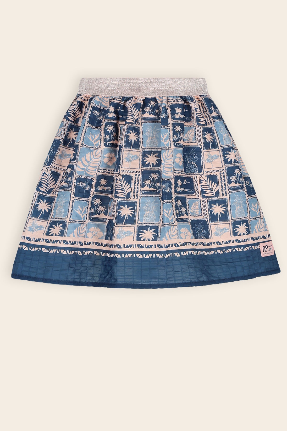Ninu Geprinte Seersucker Rok Blauw