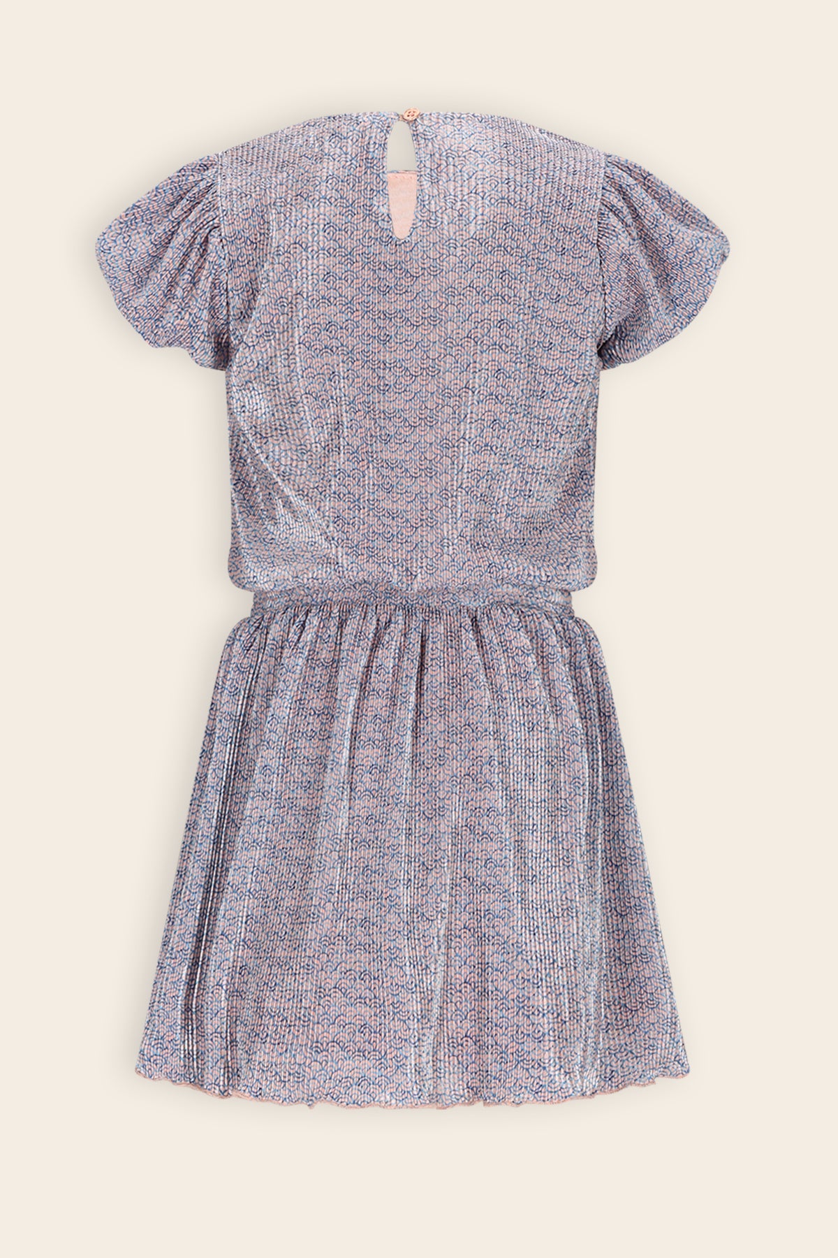 Miron Geprinte Plissee Jurk Blauw