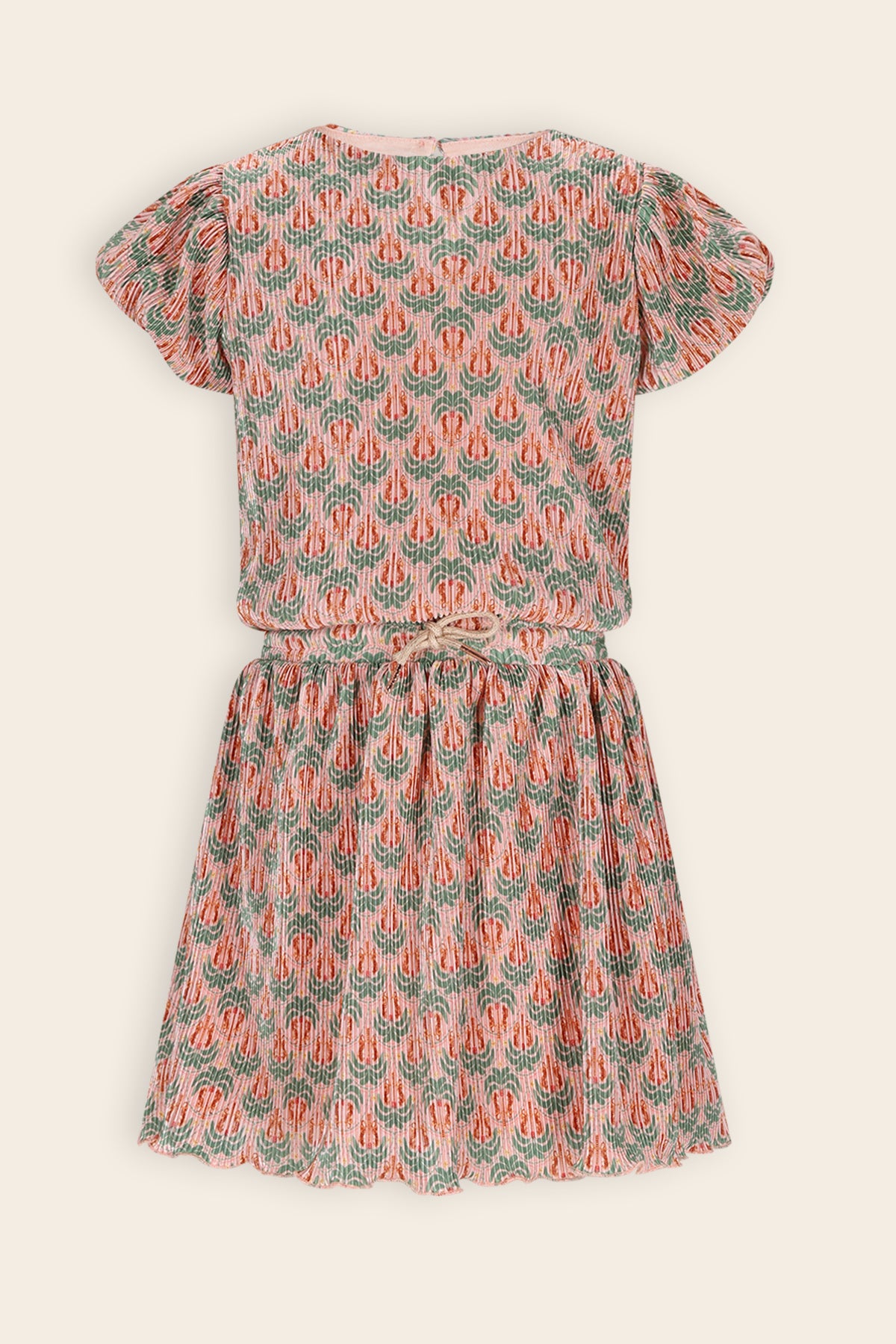 Miron Geprinte Plissee Jurk Groen