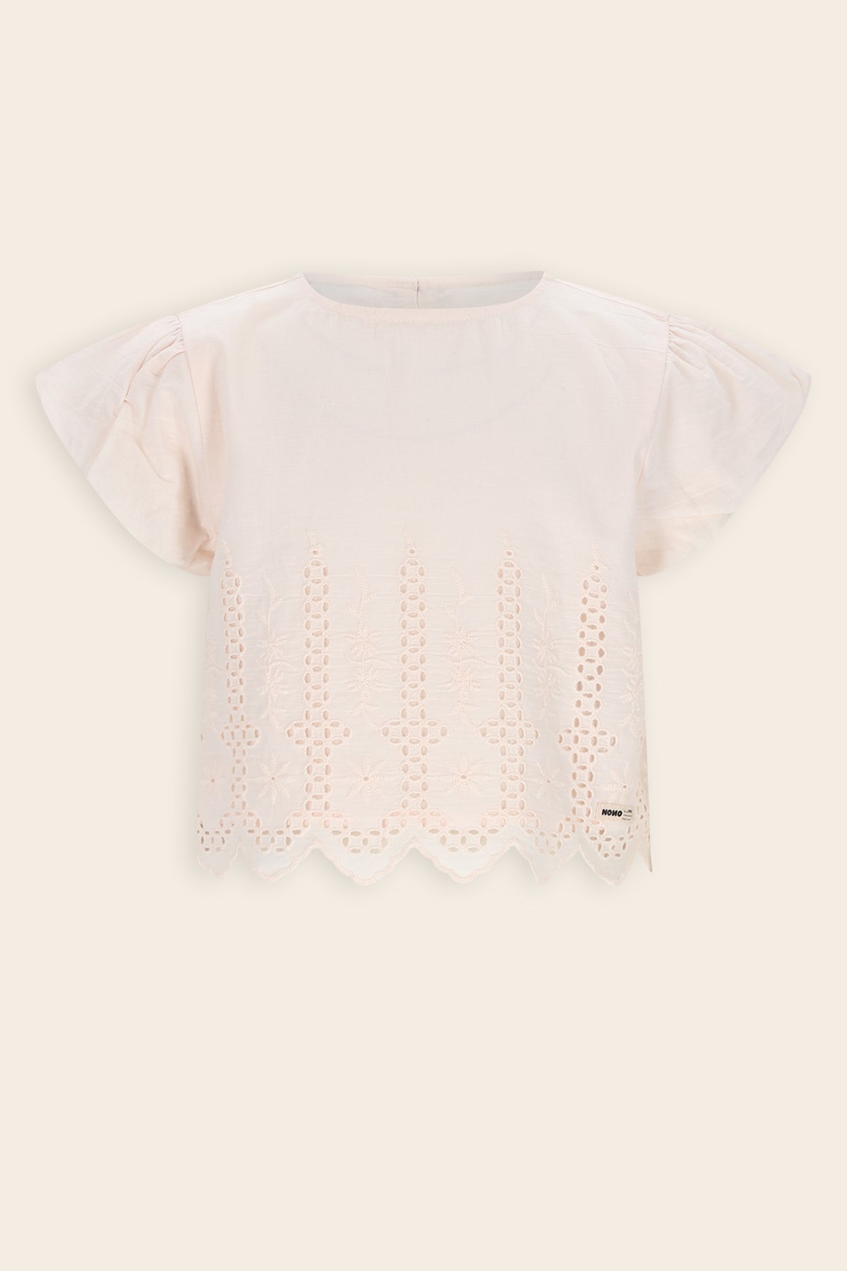 Tika Blouse met Geborduurde Rand Licht Roze