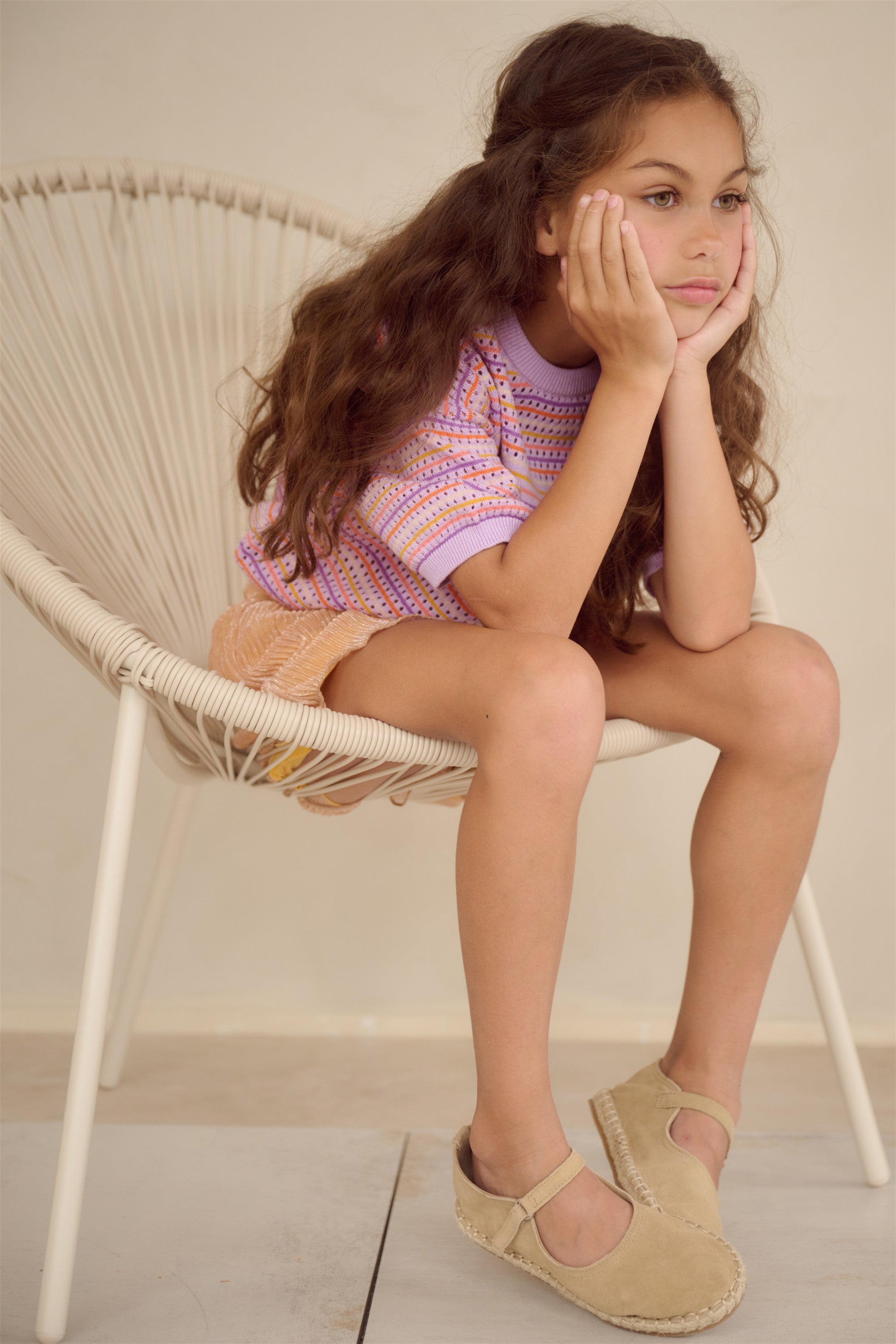 Keya Gebreide Ajour Top Paars