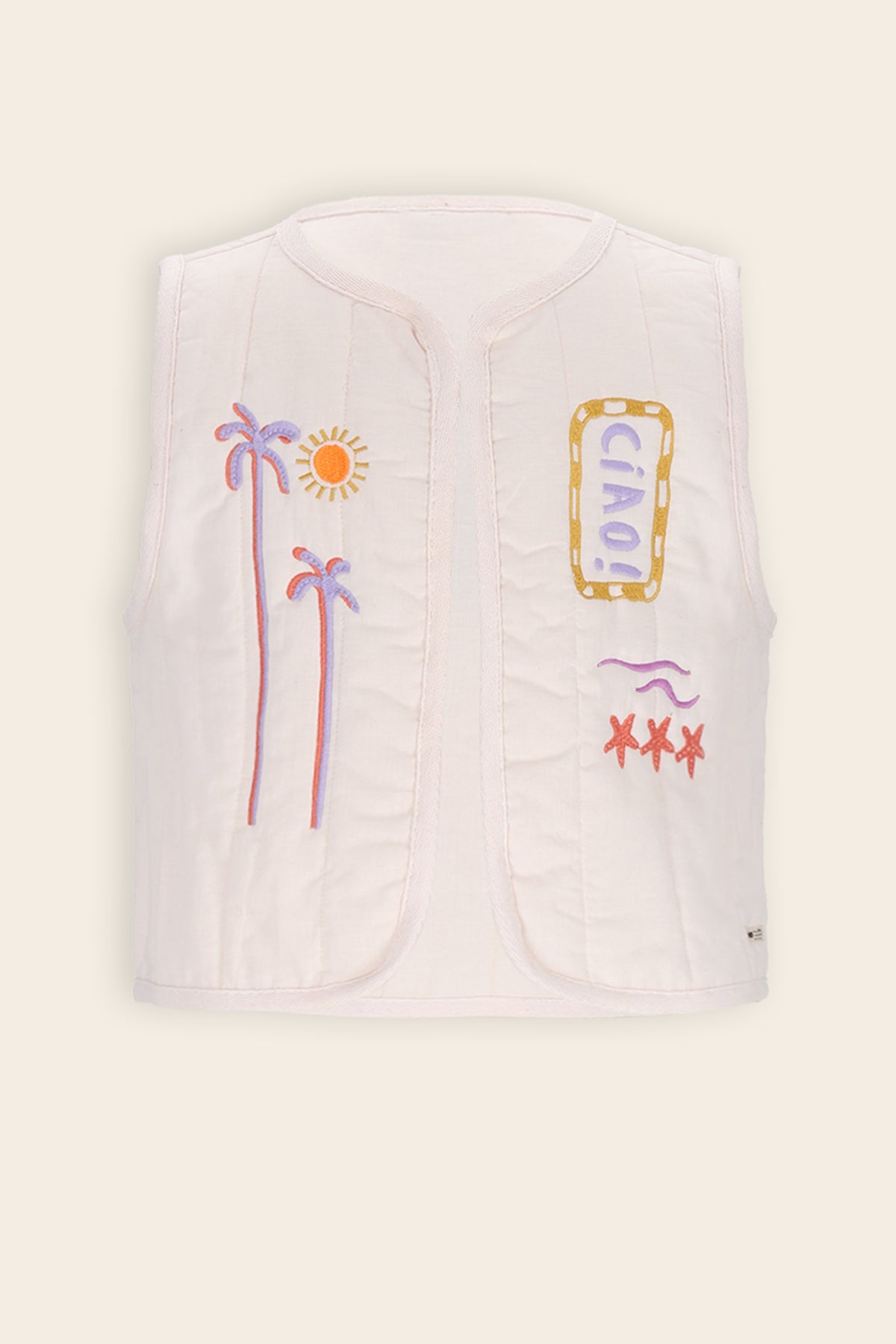 Kadi Embroidered Gilet Light Pink