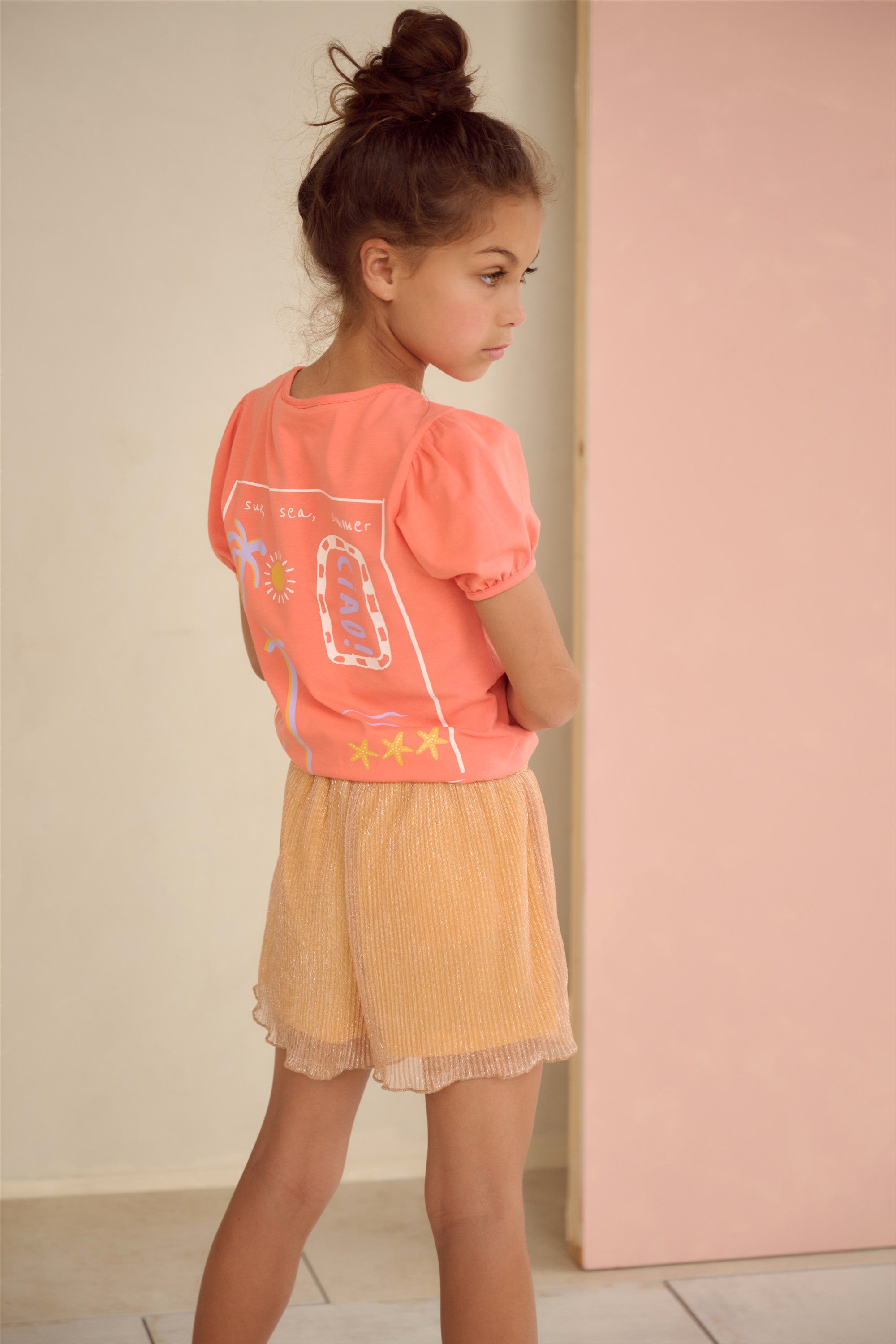 Karen Tshirt CIAO rugprint Koraal Oranje