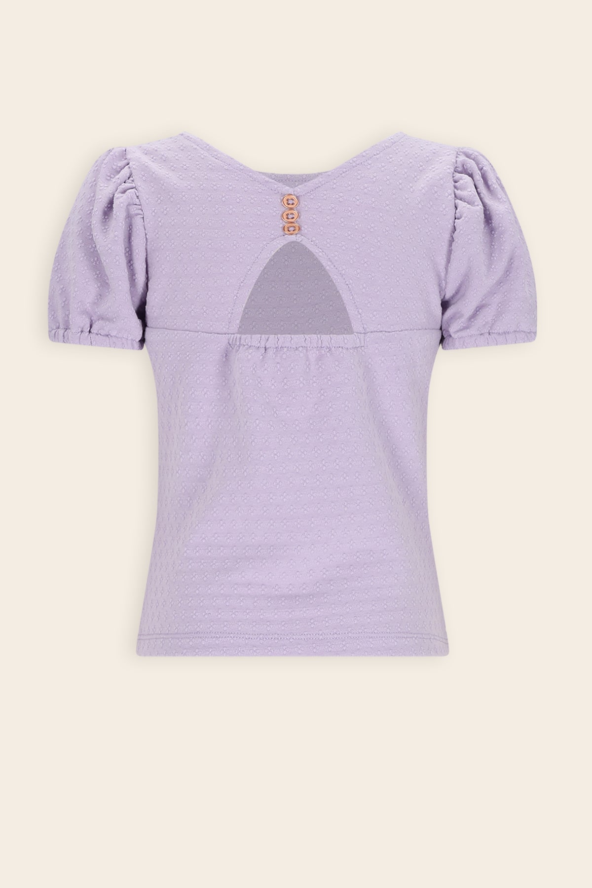 Kiamo Jersey Top met open Rug Paars