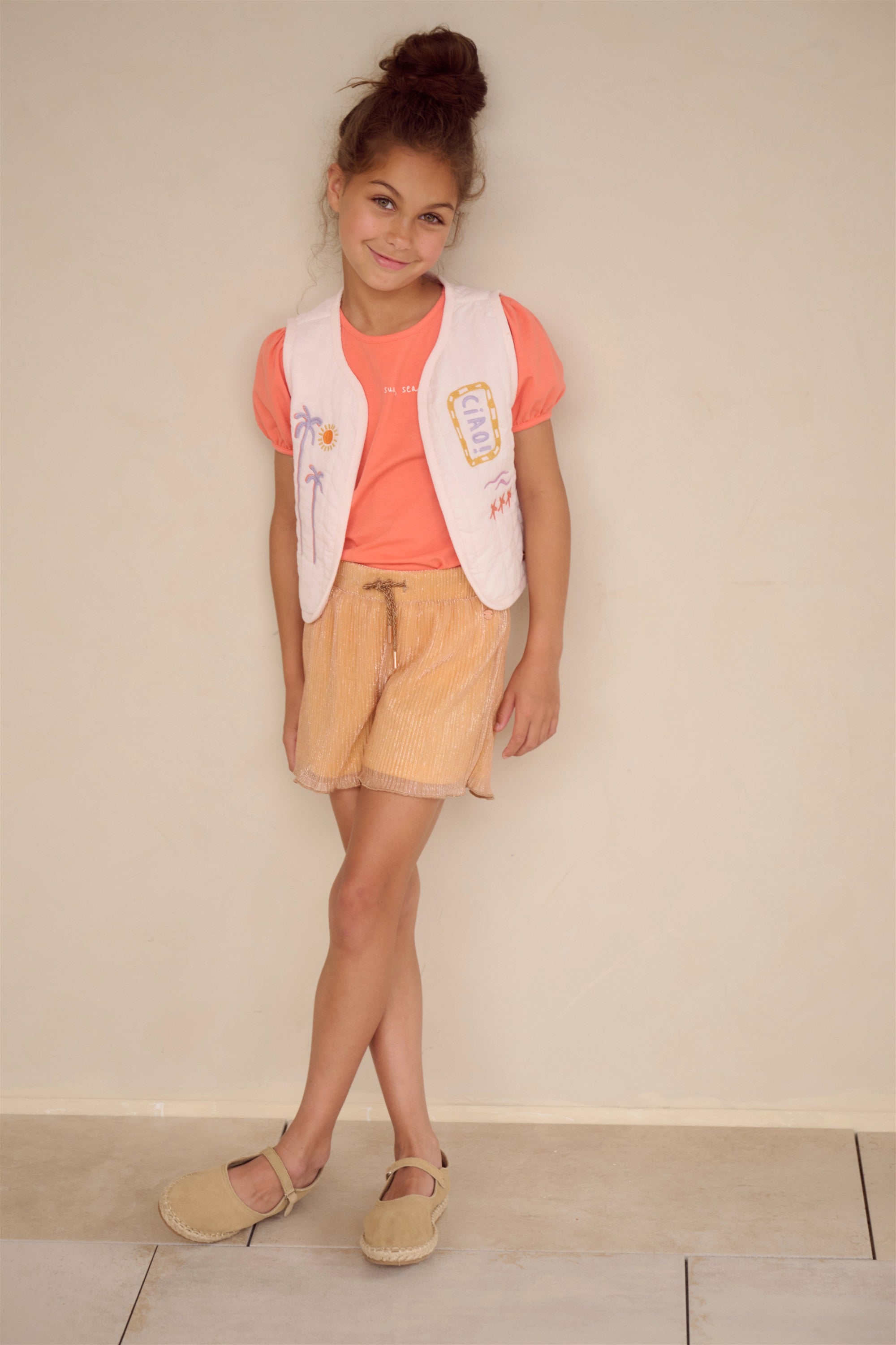 Sunny Pleated Short Orange