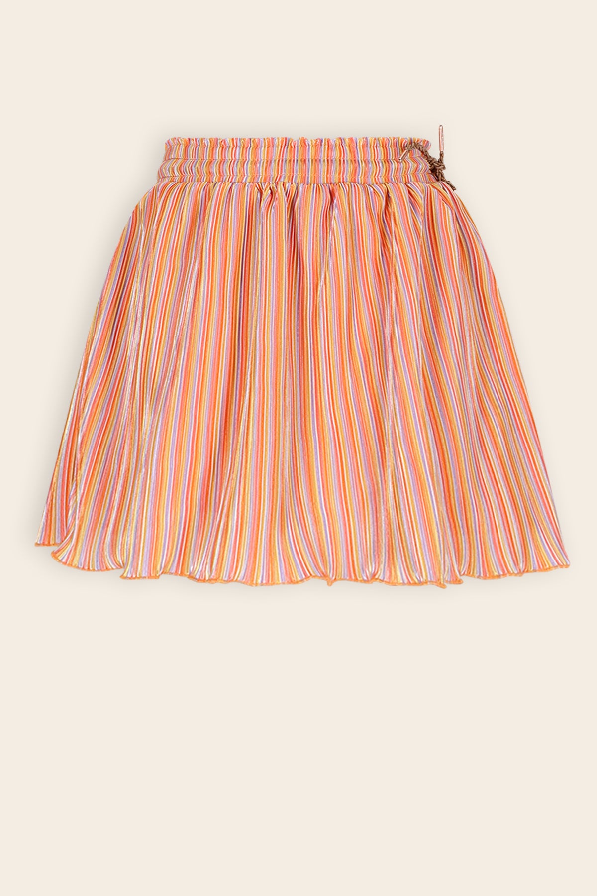 Norah Gestreepte Plissee Rok Koraal Oranje