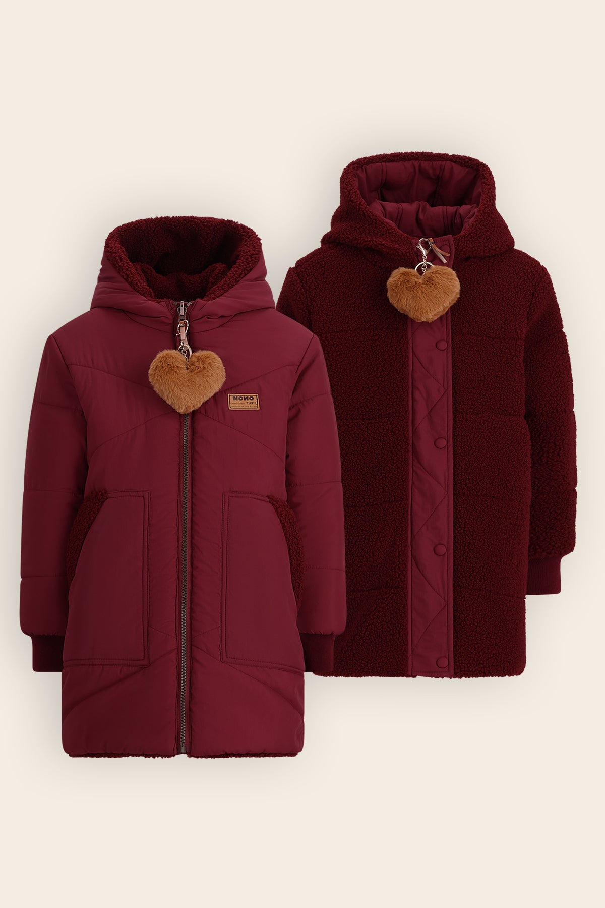 Betty Mid-length Reversible Winter Coat Bordeaux