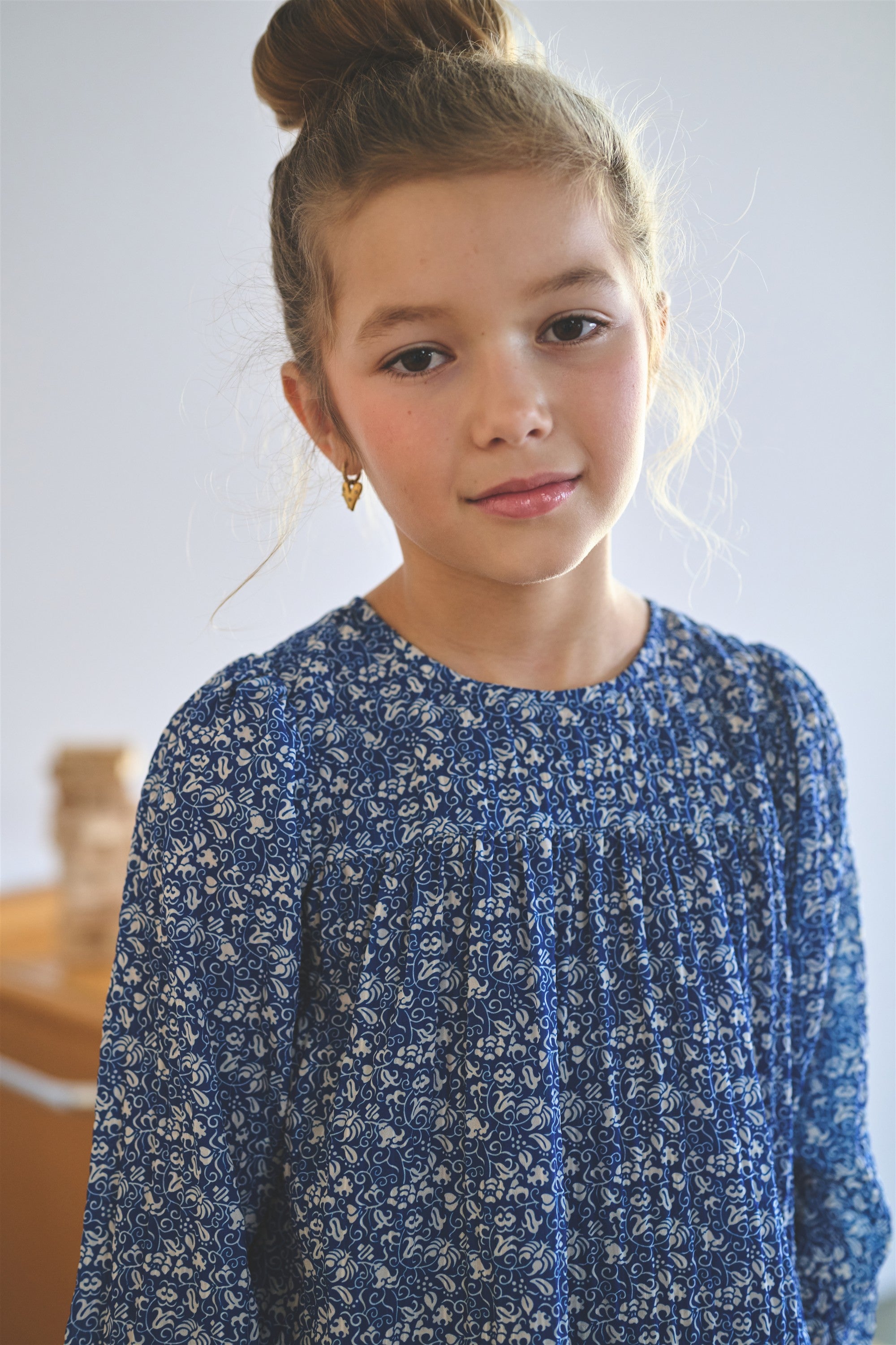 Tinne Blouse Japanse Bloem Print Blauw