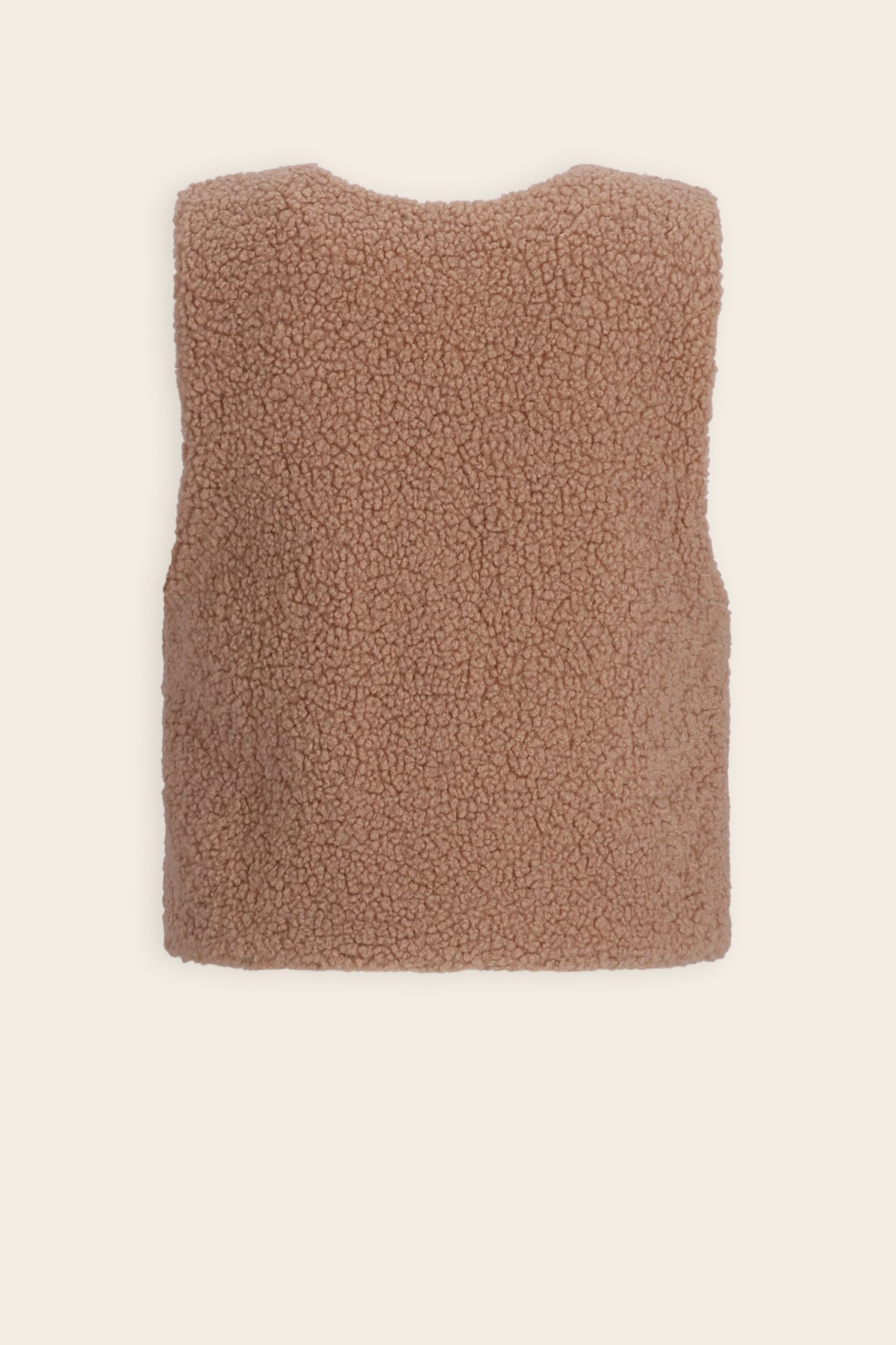 Kadi Geborduurde Teddy Gilet Bruin