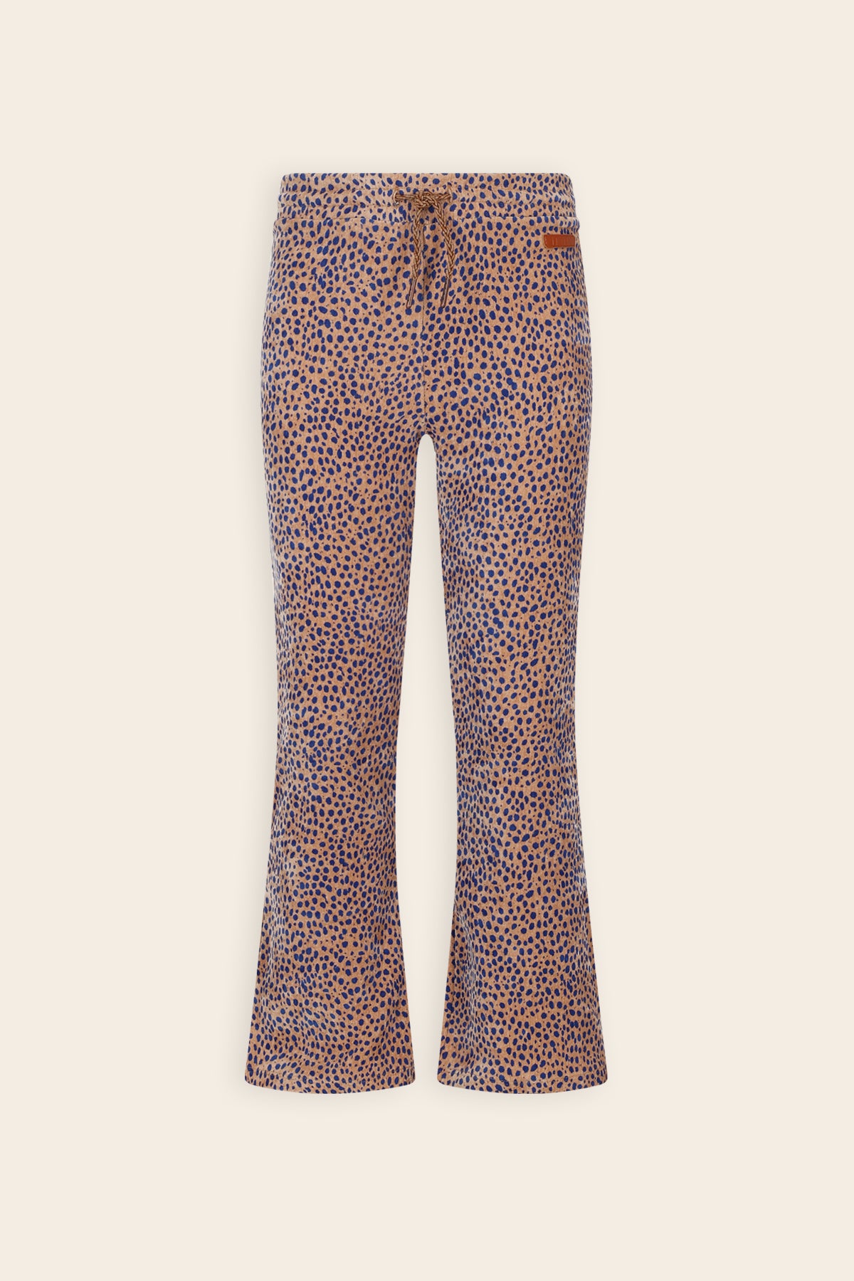 Sady Flared Velvet Printed Trousers Brown