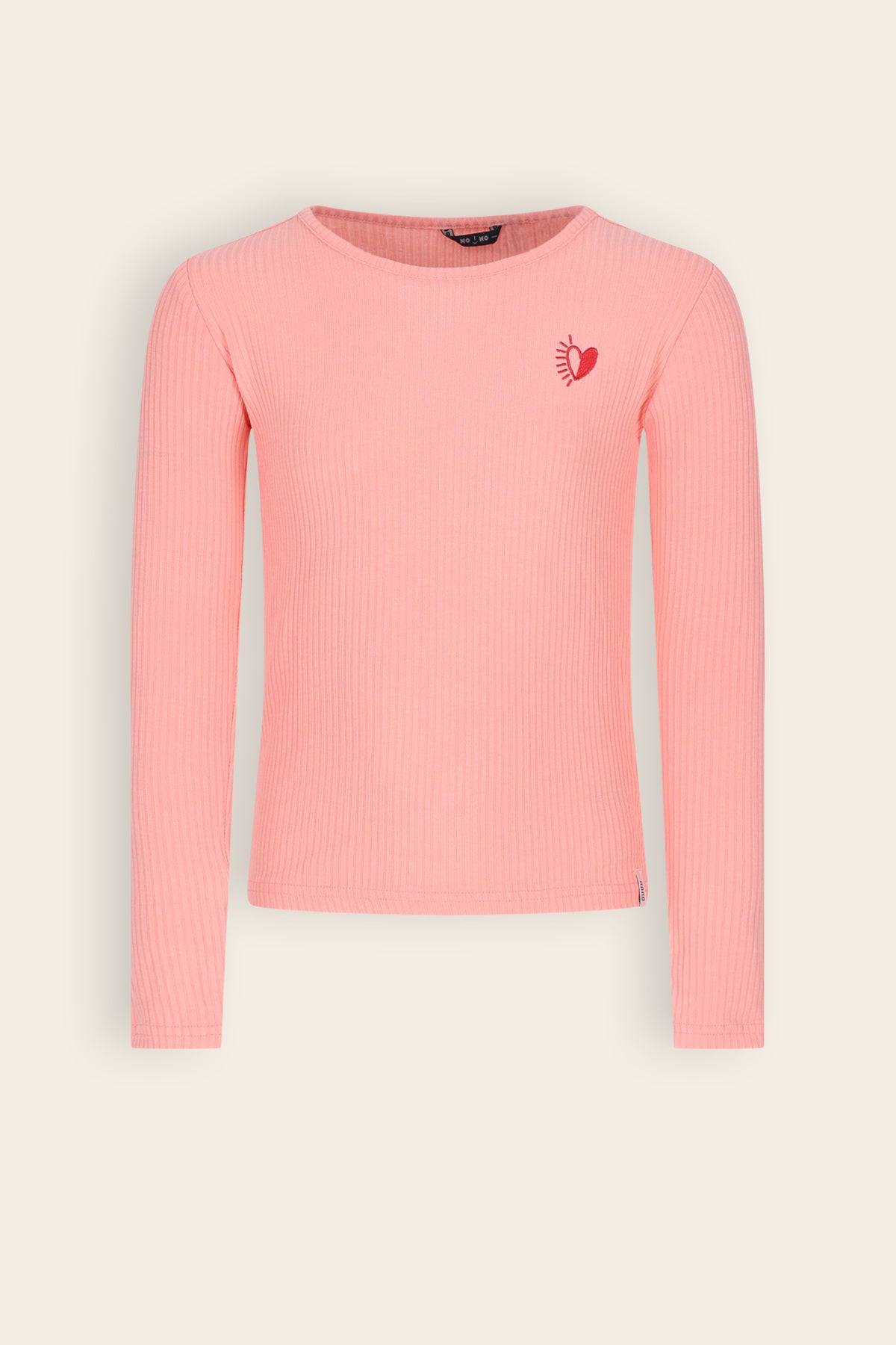 Kess Essential Rib Jersey Tshirt Roze Peach