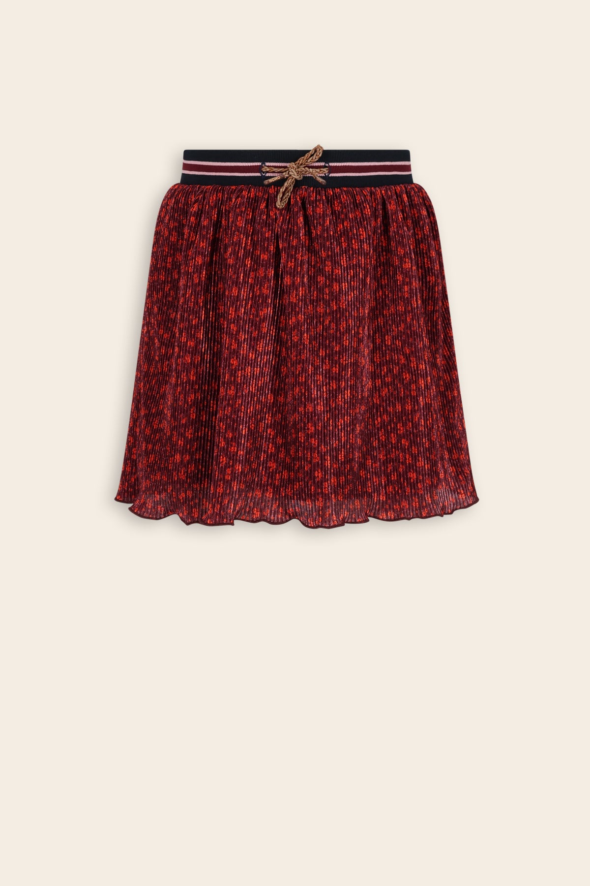 Nima Geprinte Plissee Rok Bordeaux
