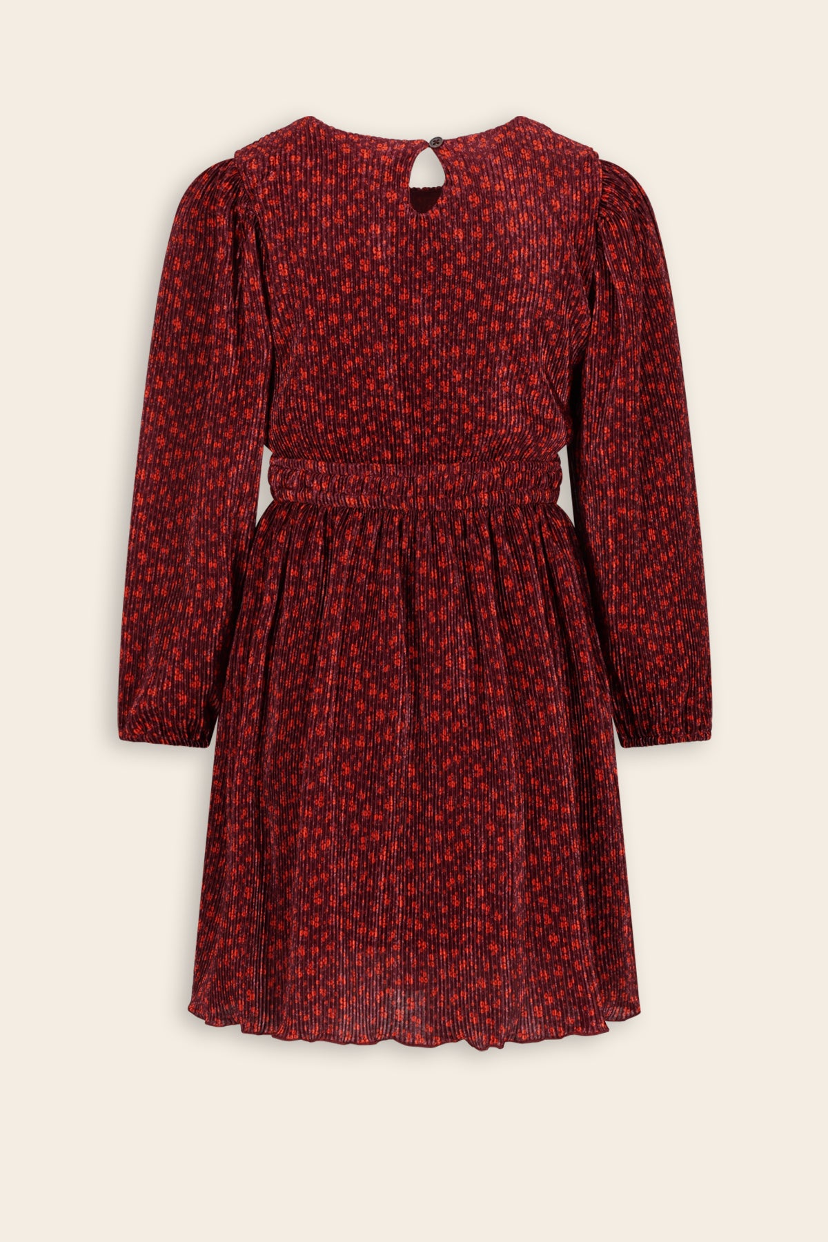 Mamai Geprinte Plissee Jurk Bordeaux