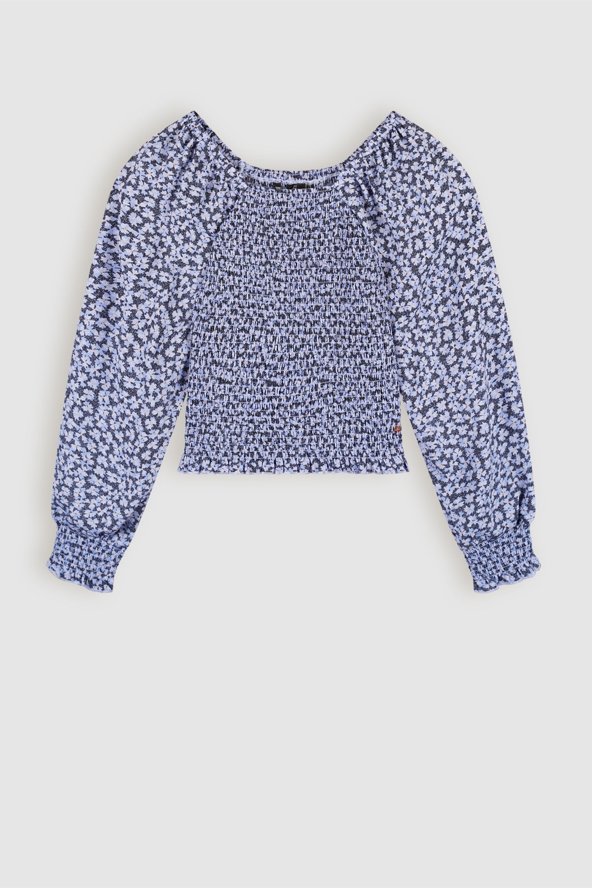 Tessa Smocked Gebloemde Blouse Blauw