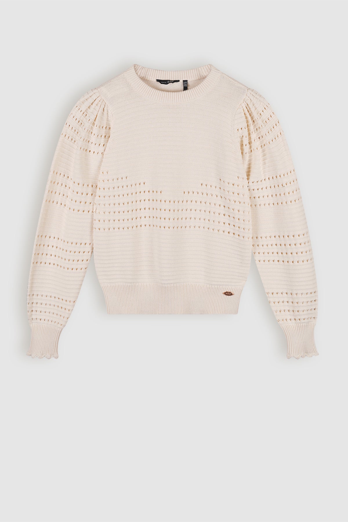 Amelie Pointelle Knitted Sweater Ivory