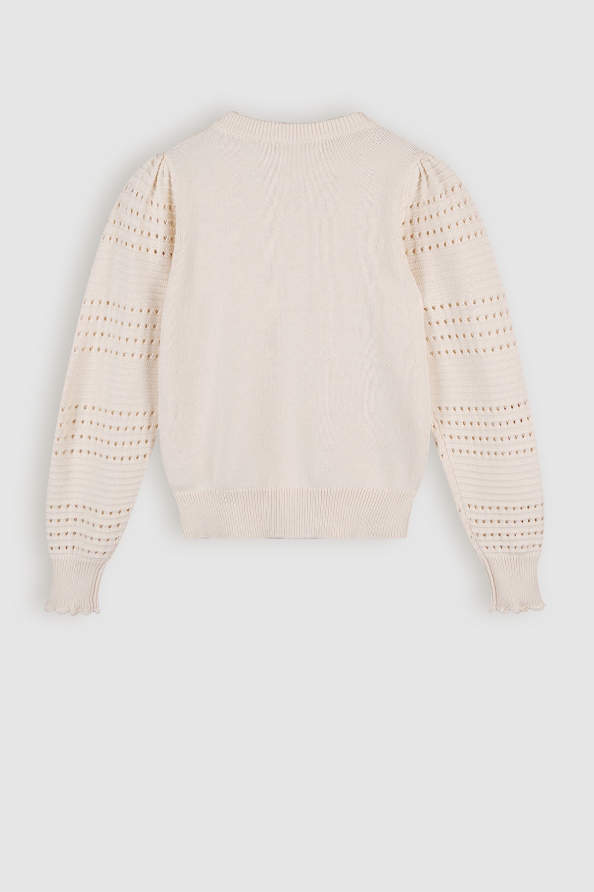 Amelie Pointelle Knitted Sweater Ivory