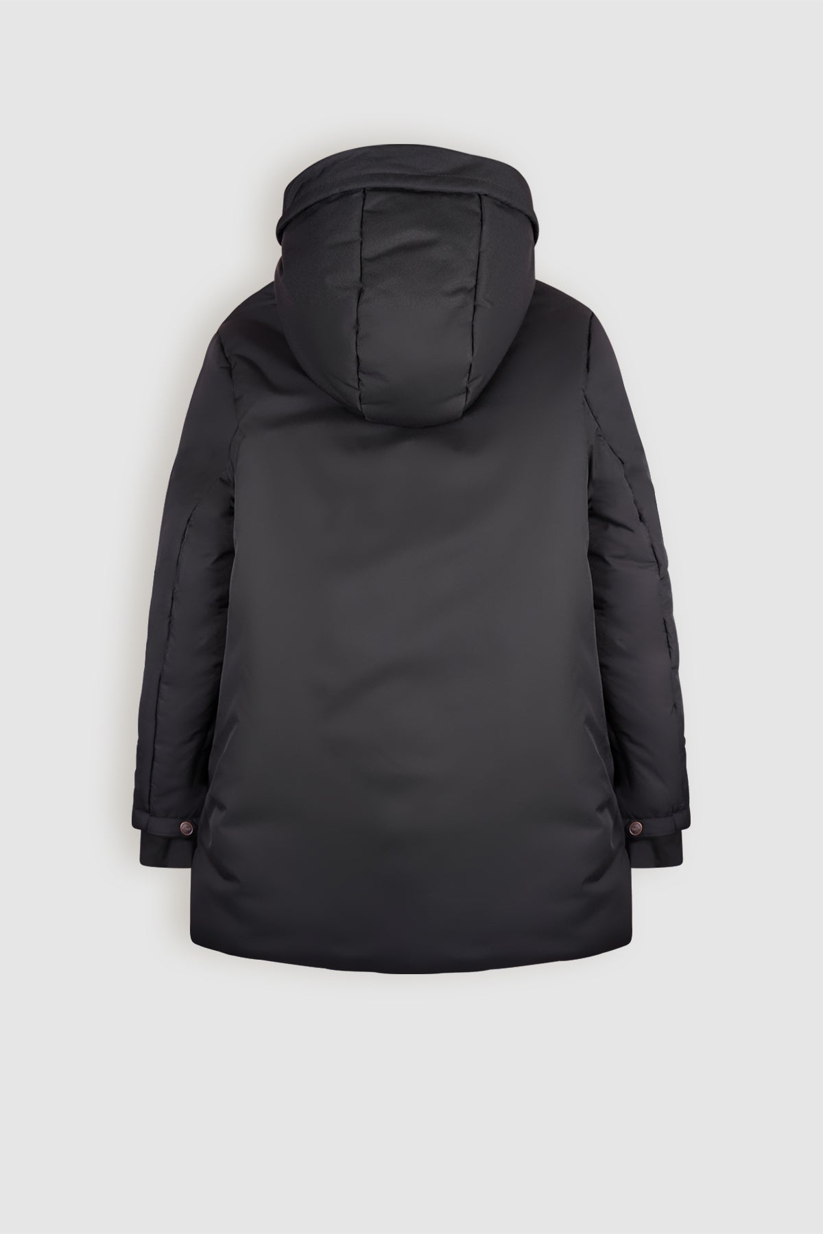 Belvine Long Coat with Hood Black