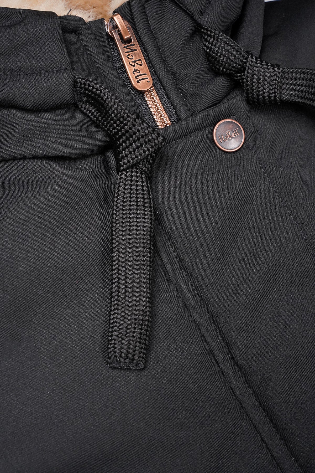 Belvine Long Coat with Hood Black