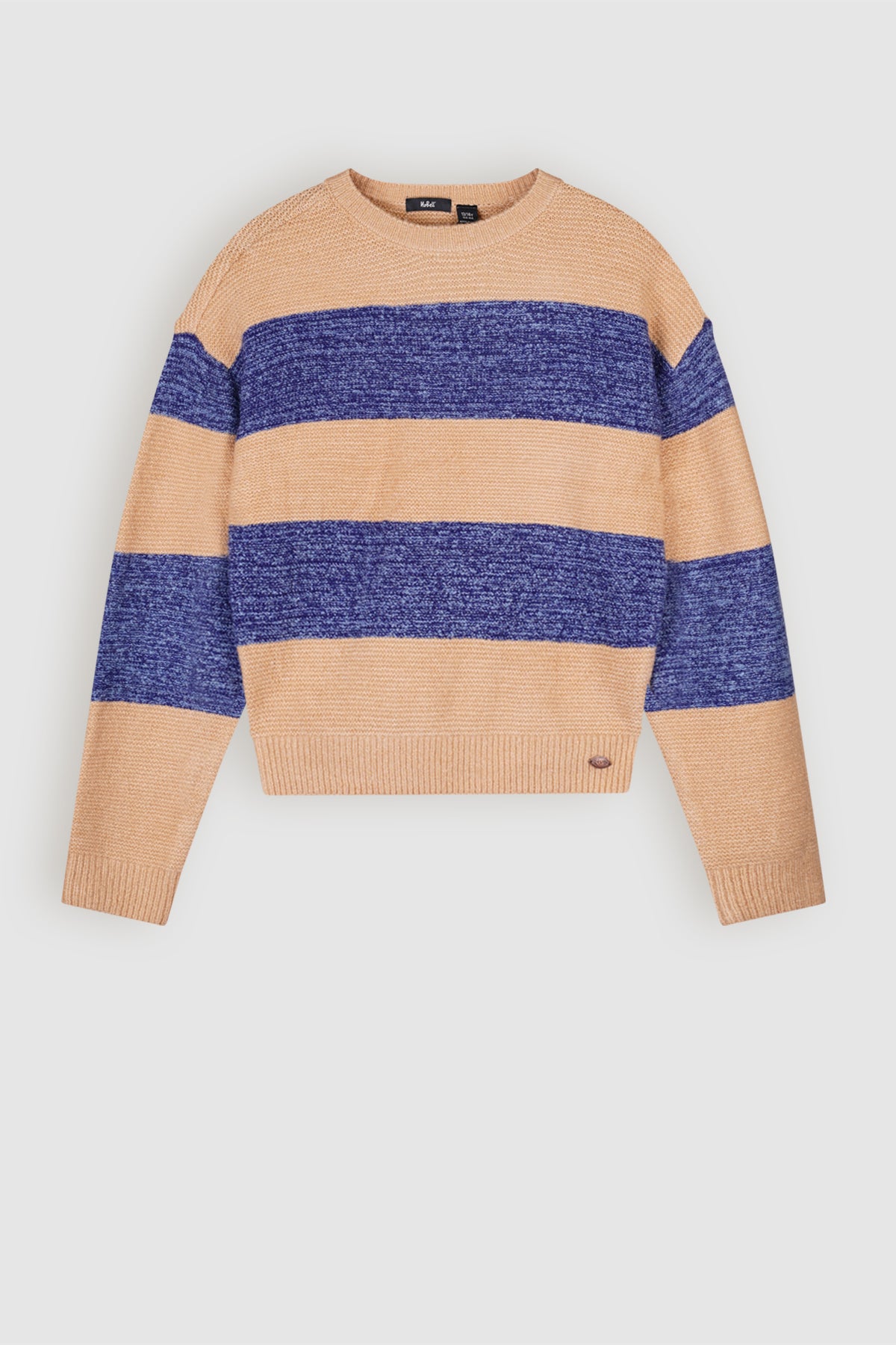 Kessy Knitted Striped Cropped Sweater Blue