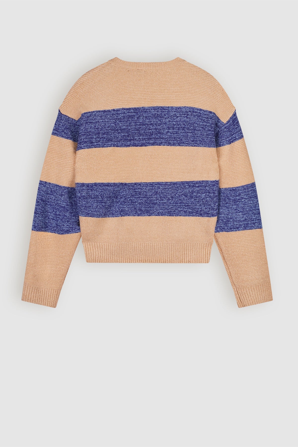 Kessy Knitted Striped Cropped Sweater Blue