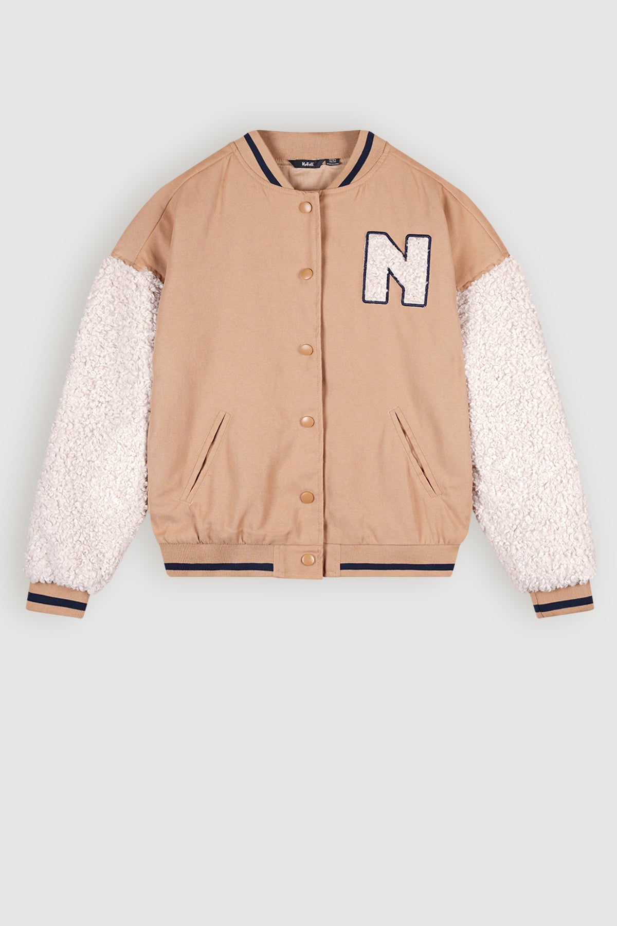 Darsy Oversized Varsity Jacket Sand