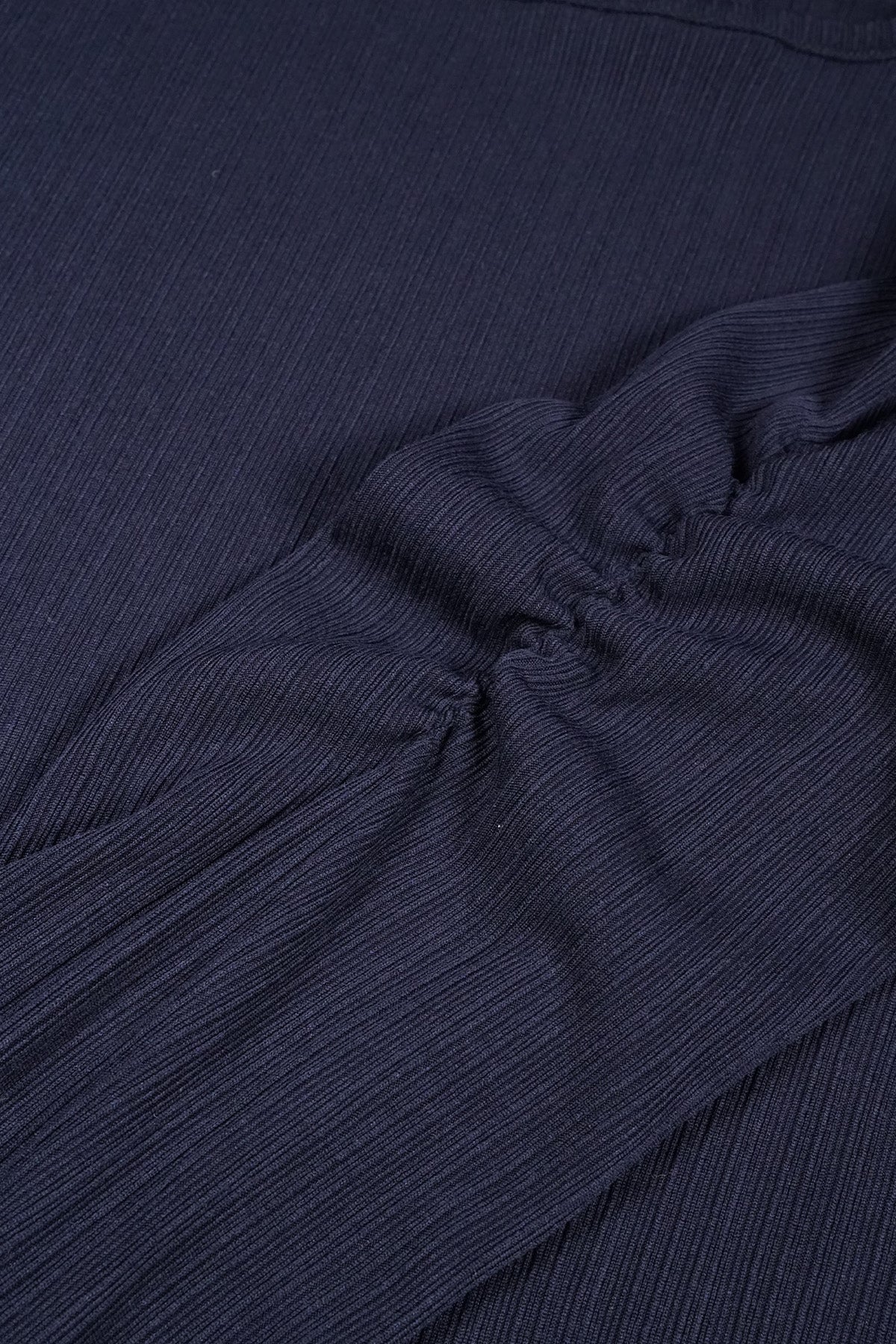 Kiss Rib Tshirt with Fancy Sleeve Detail Navy