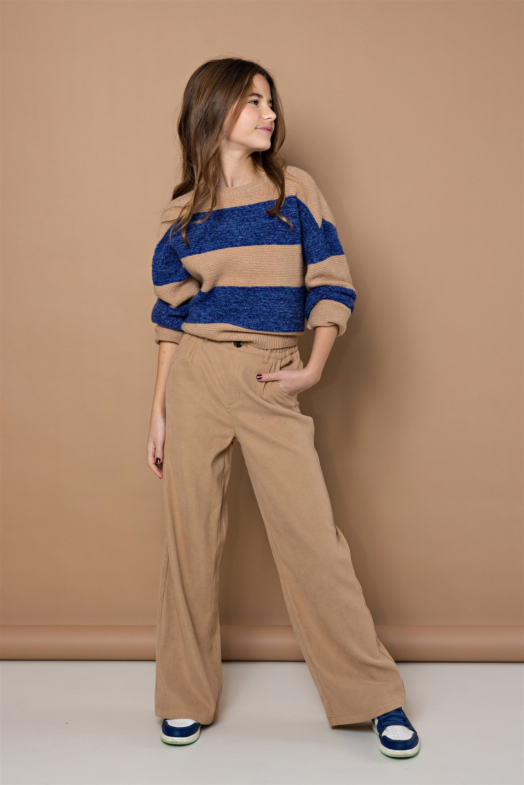 Sayla Twill Palazzo Pants Sand